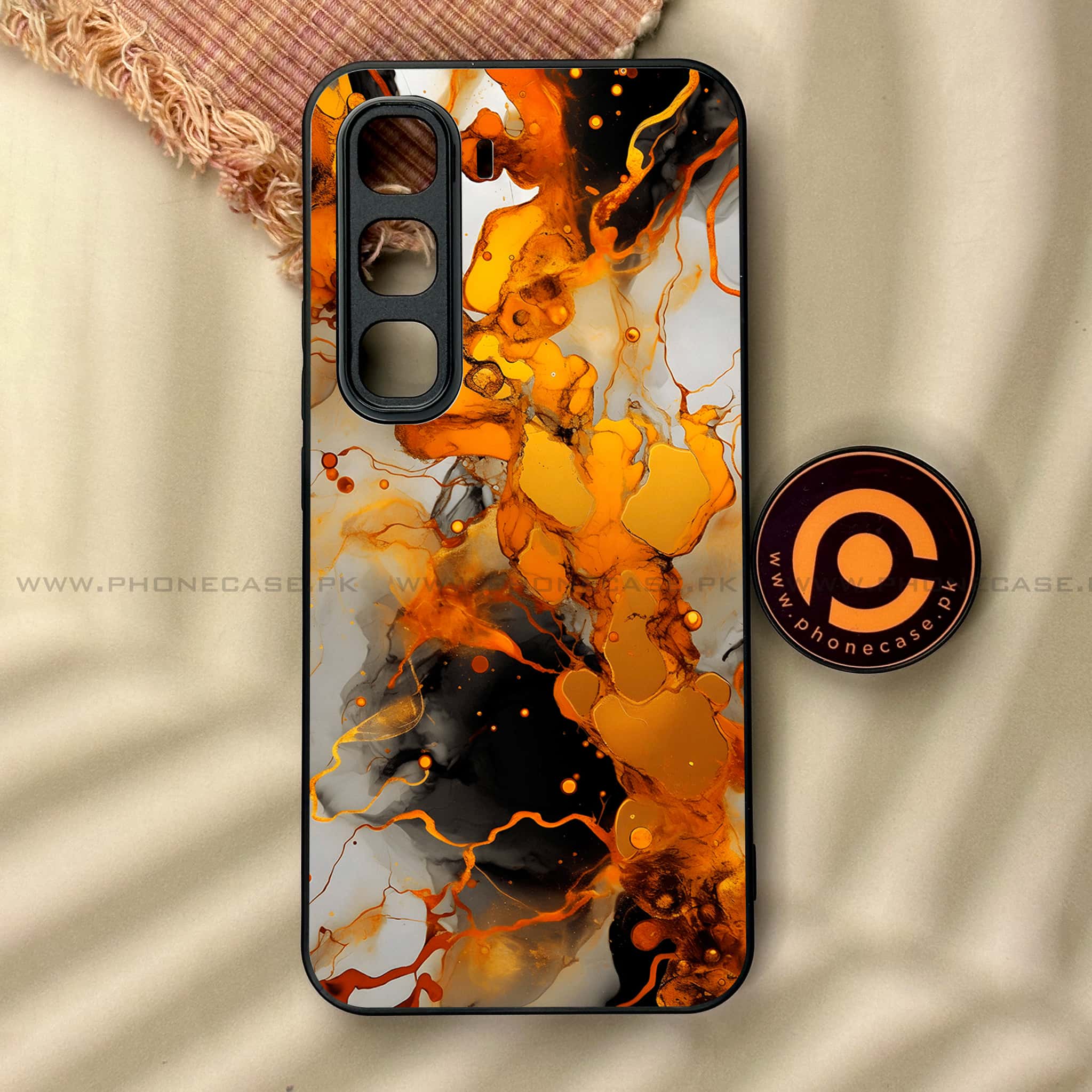 Infinix Hot 60 Pro - Liquid Marble Series - Premium Metal Printed soft Bumper shock Proof Case