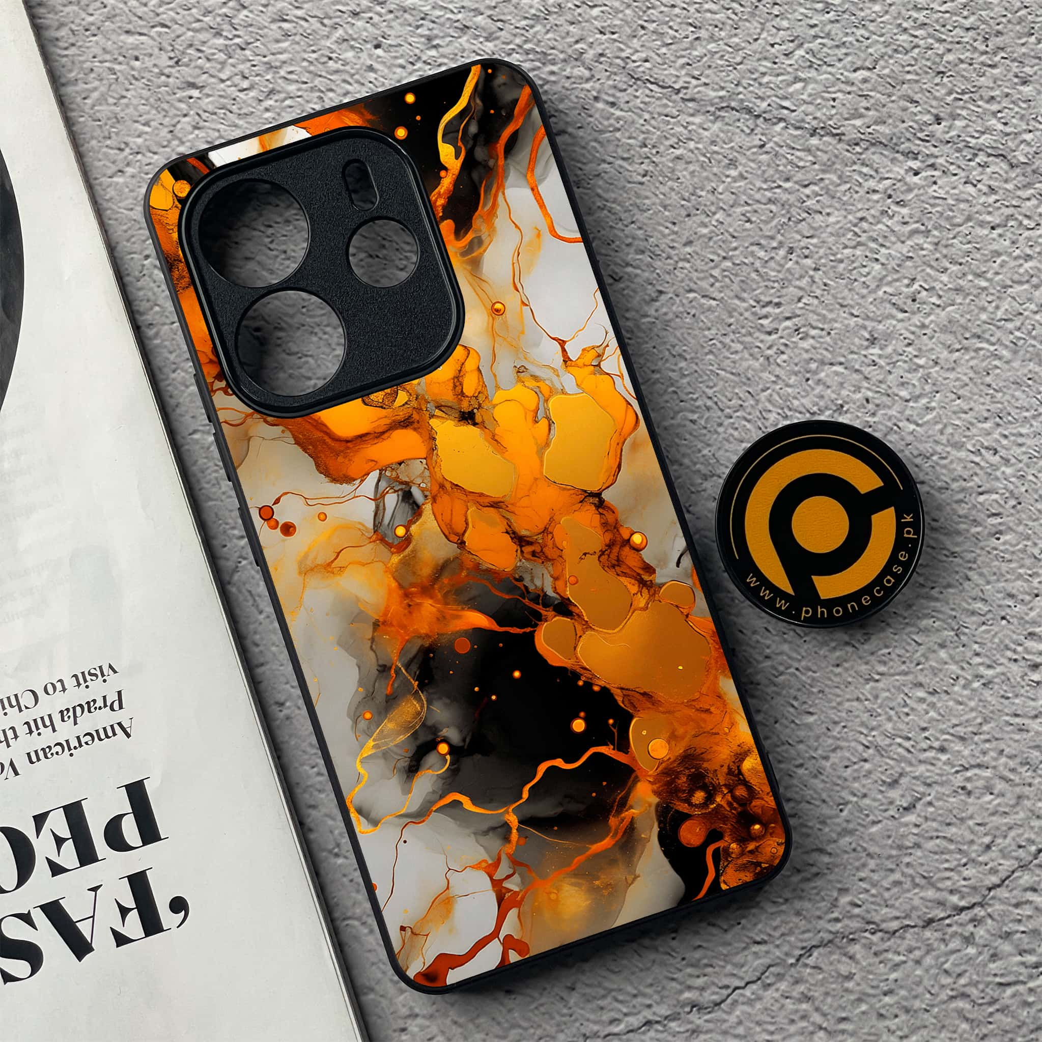 Xiaomi Redmi Note 14 - Liquid Marble Series - Premium Printed Glass soft Bumper shock Proof Case