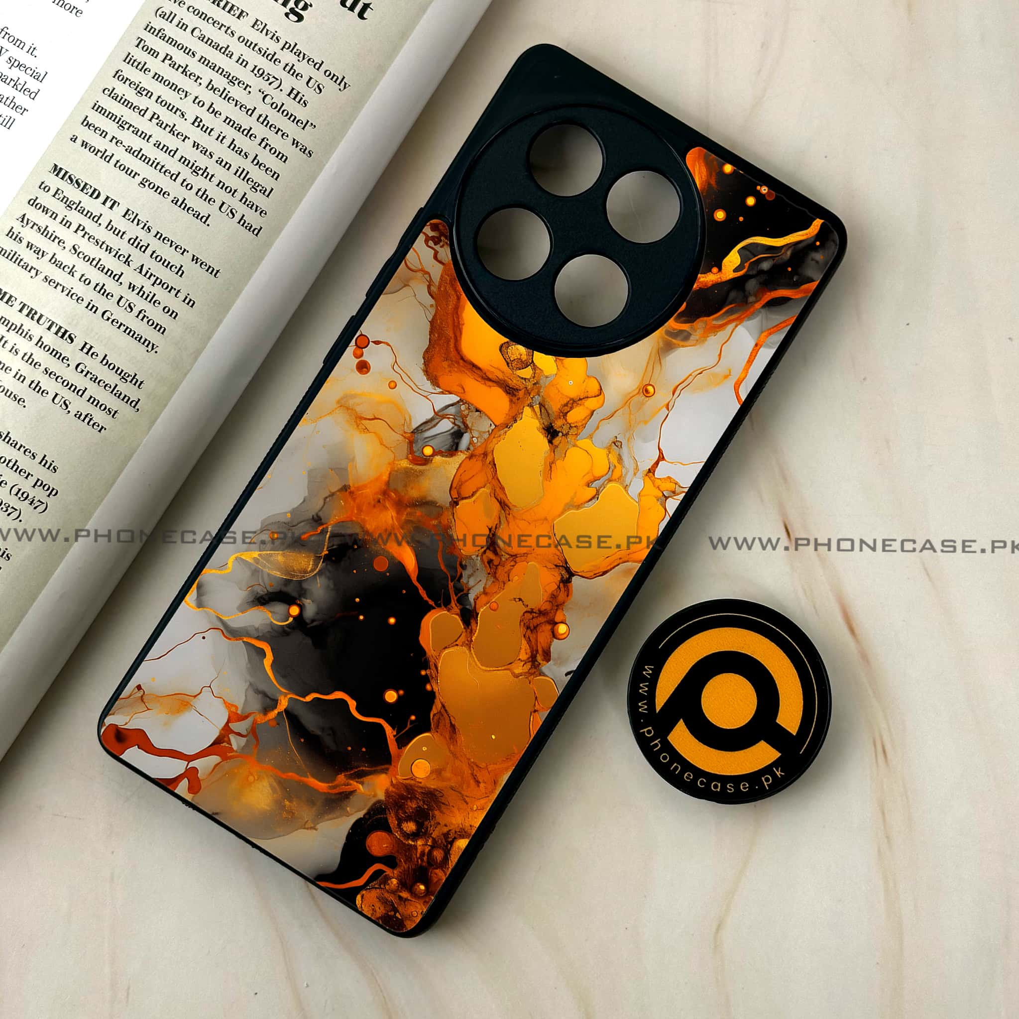 Tecno Camon 30s - Liquid Marble Series - Premium Metal Printed soft Bumper shock Proof Case