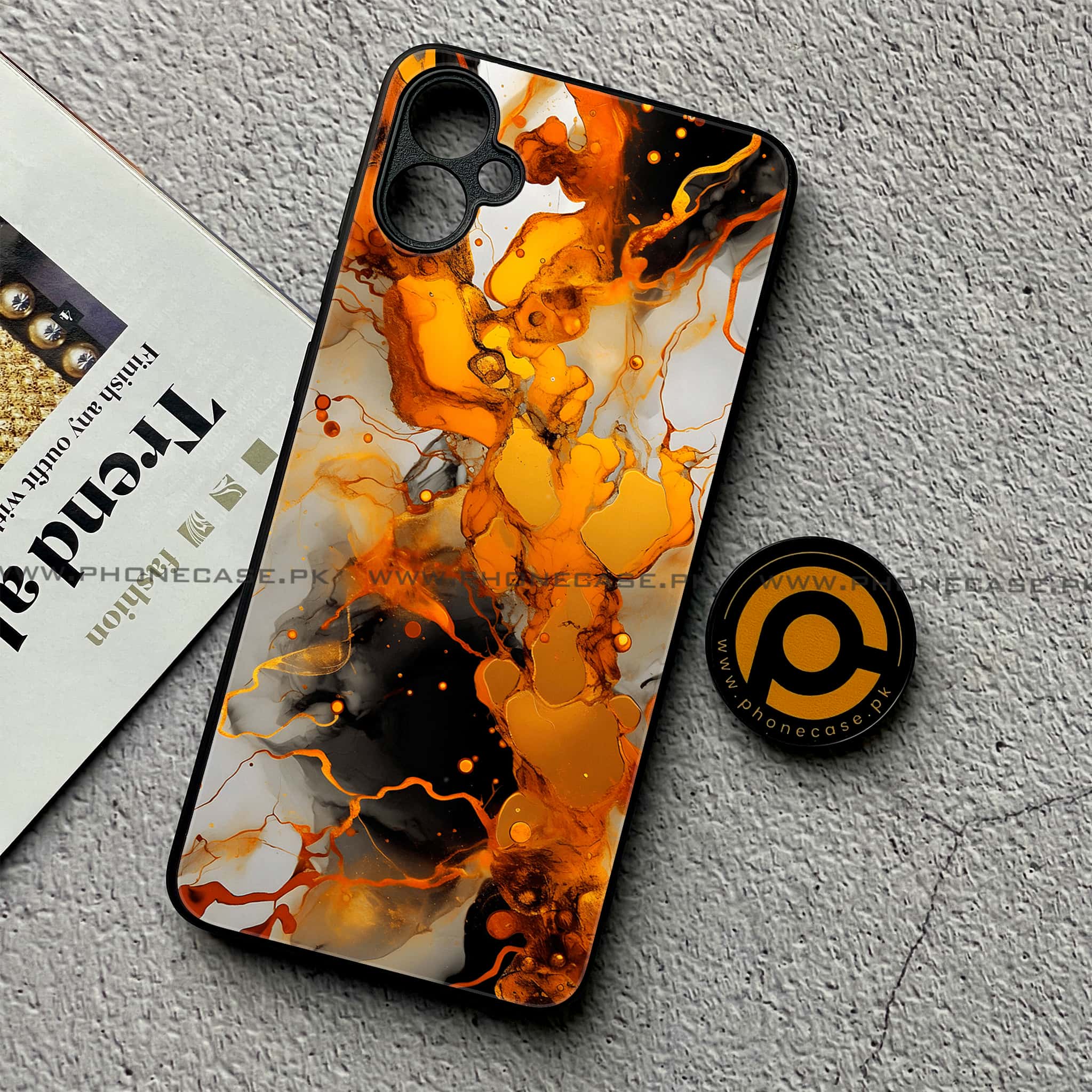 Samsung Galaxy A05 - Liquid Marble Series - Premium Metal Printed soft Bumper shock Proof Case