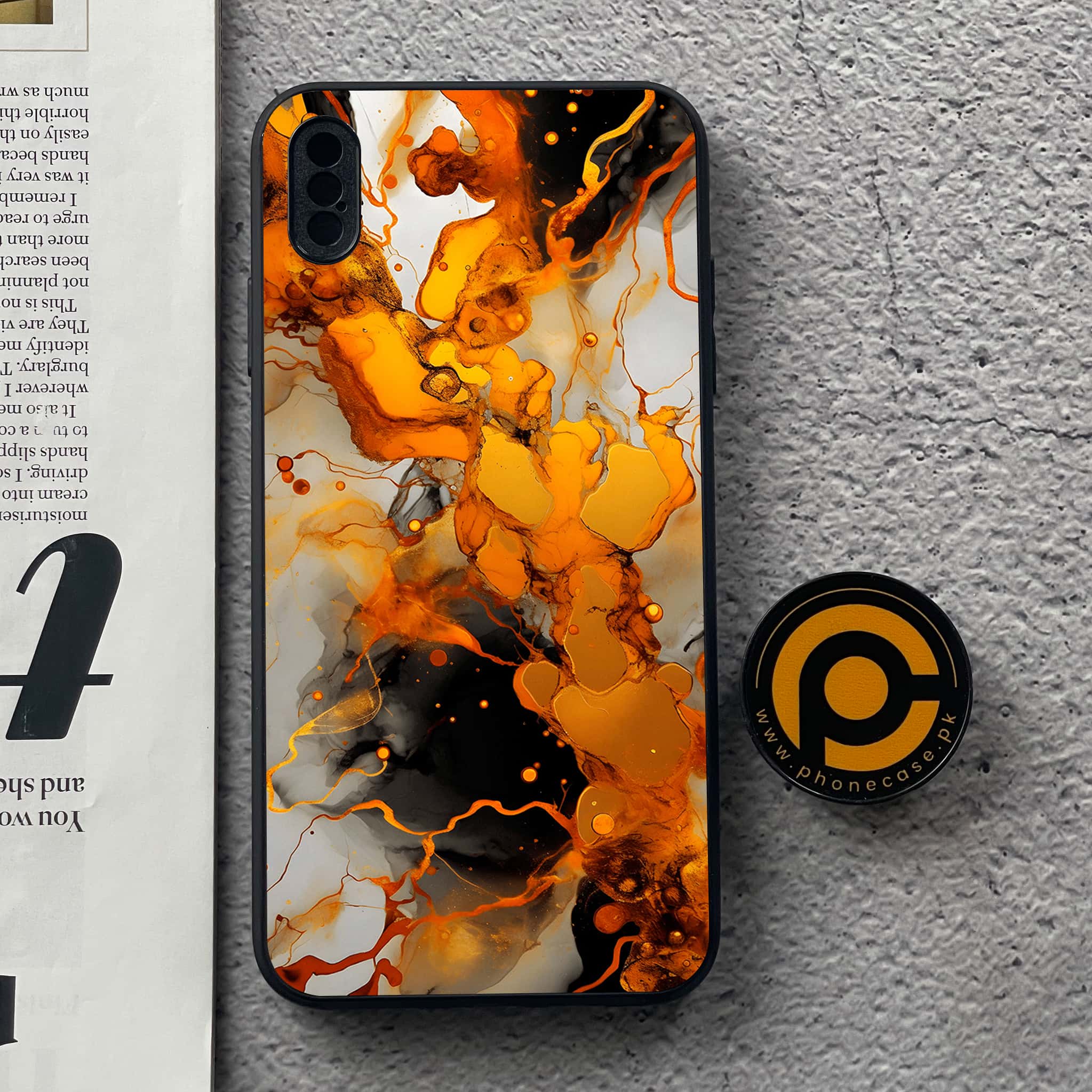 iPhone Xs Max - Liquid Marble Series - Premium Metal Printed soft Bumper shock Proof Case