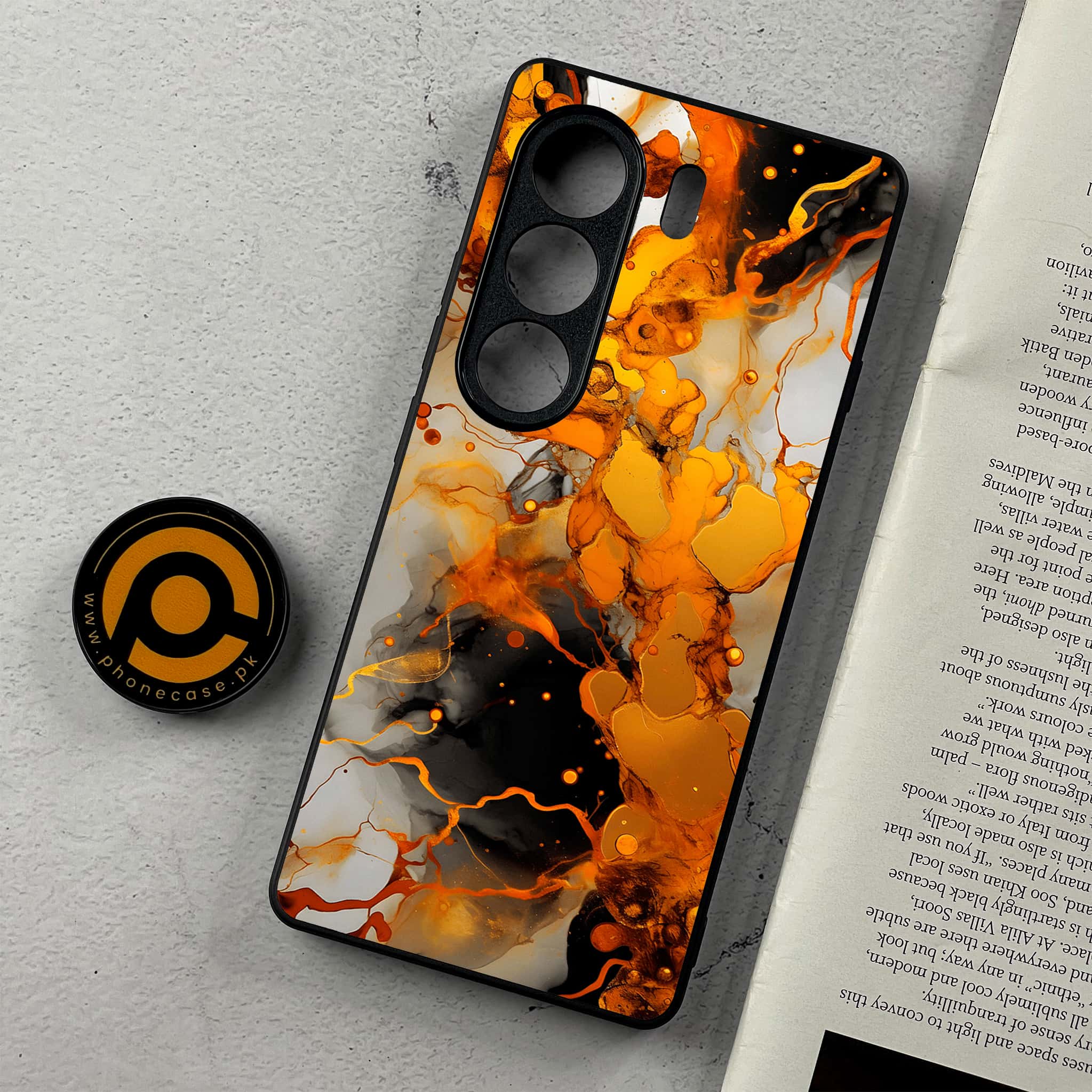 Tecno Camon 40 - Liquid Marble Series - Premium Metal Printed Soft Bumper Shockproof Case