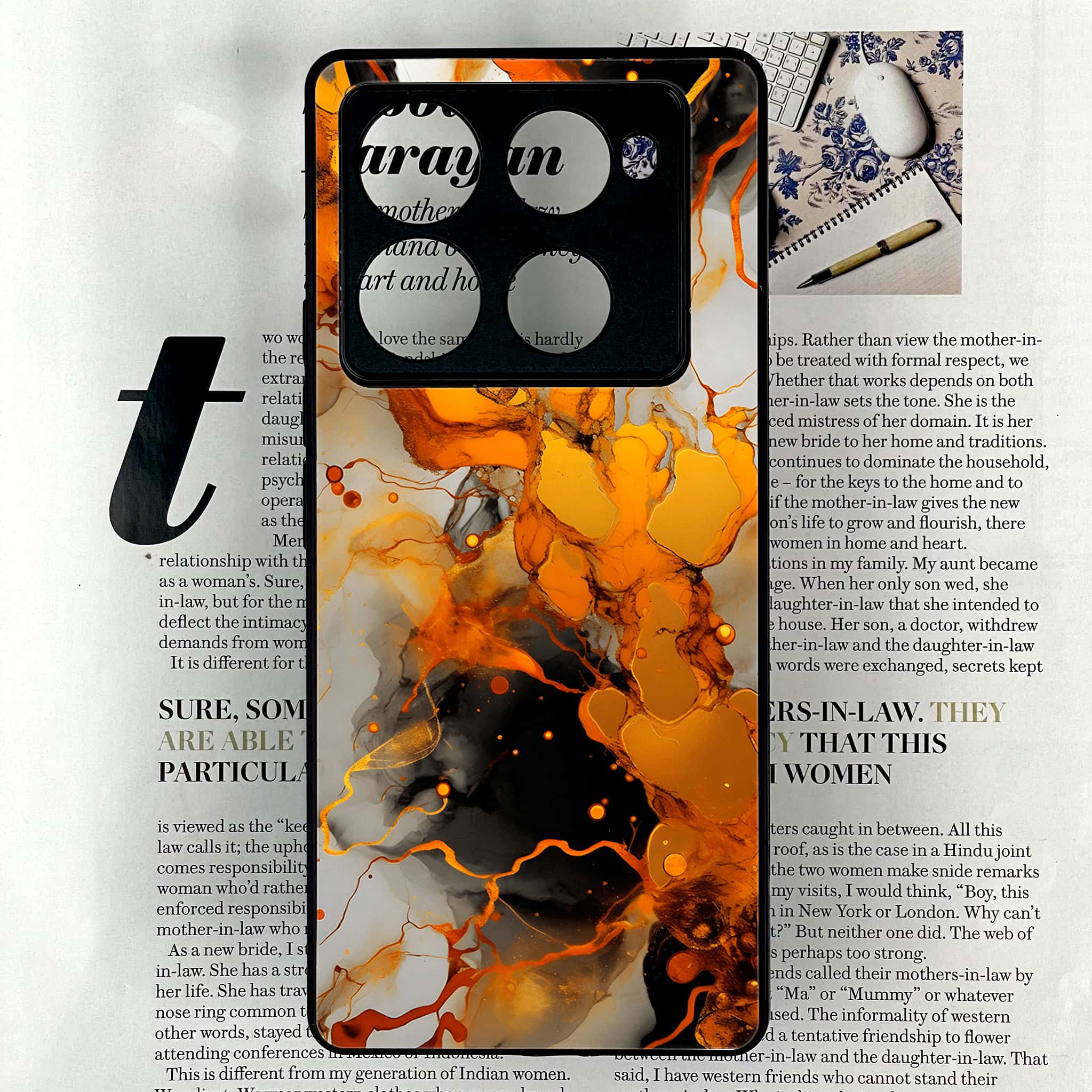 Infinix Note 40 Pro Plus - Liquid Marble Series - Premium Metal Printed soft Bumper shock Proof Case