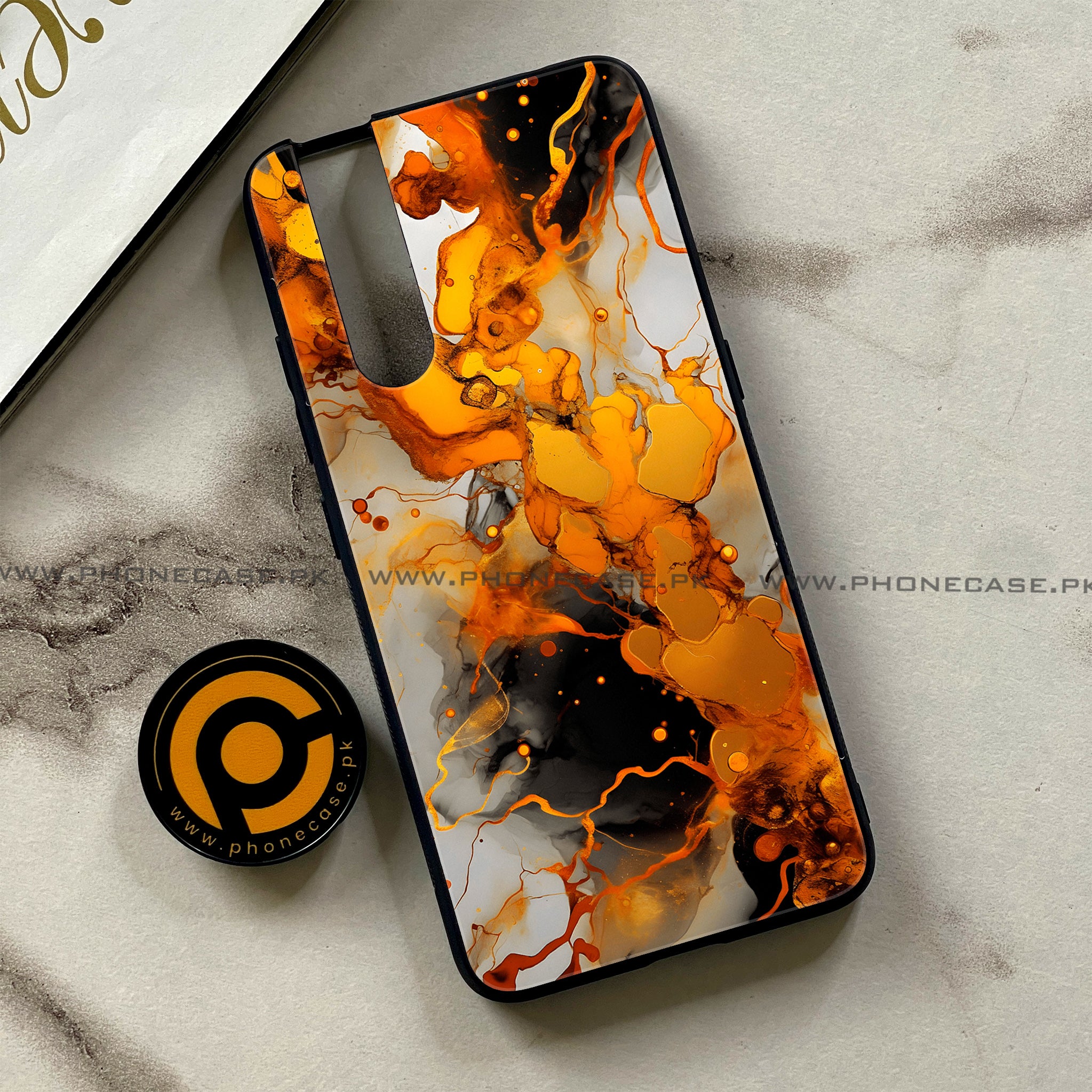 Vivo V15 Pro - Liquid Marble Series - Premium Printed Glass soft Bumper shock Proof Case