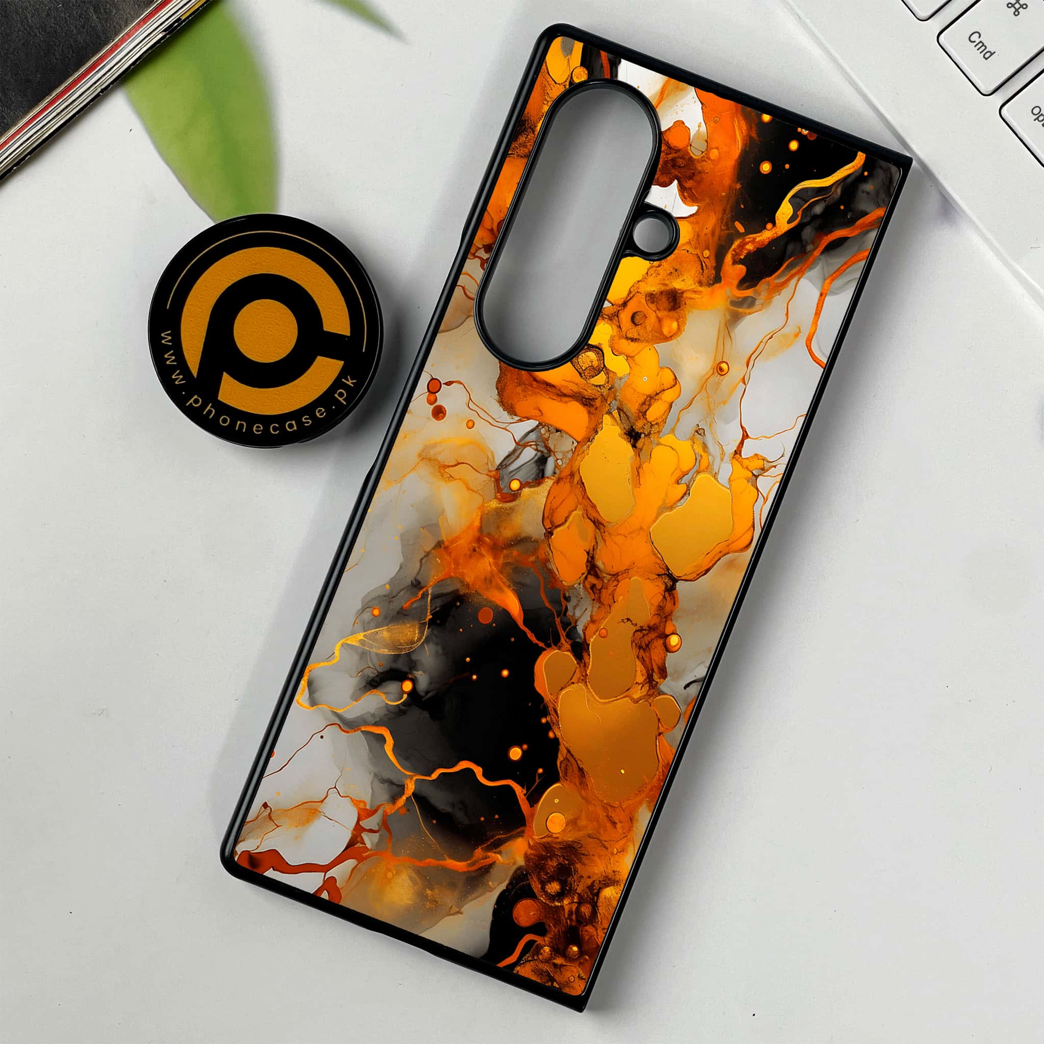Samsung Galaxy Z Fold 7 - Liquid Marble Series - Premium Metal Printed soft Bumper shock Proof Case