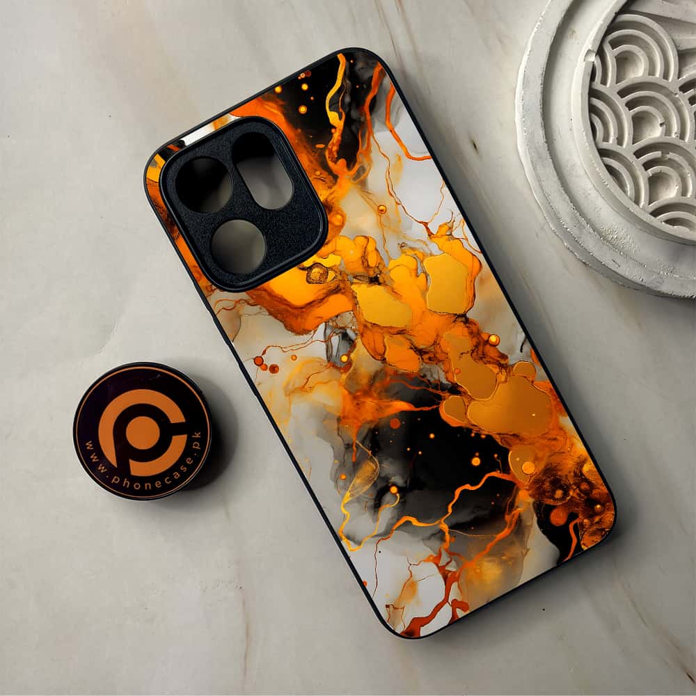 Oppo Reno 14F - Liquid Marble Series - Premium Metal Printed Soft Bumper Shockproof Case