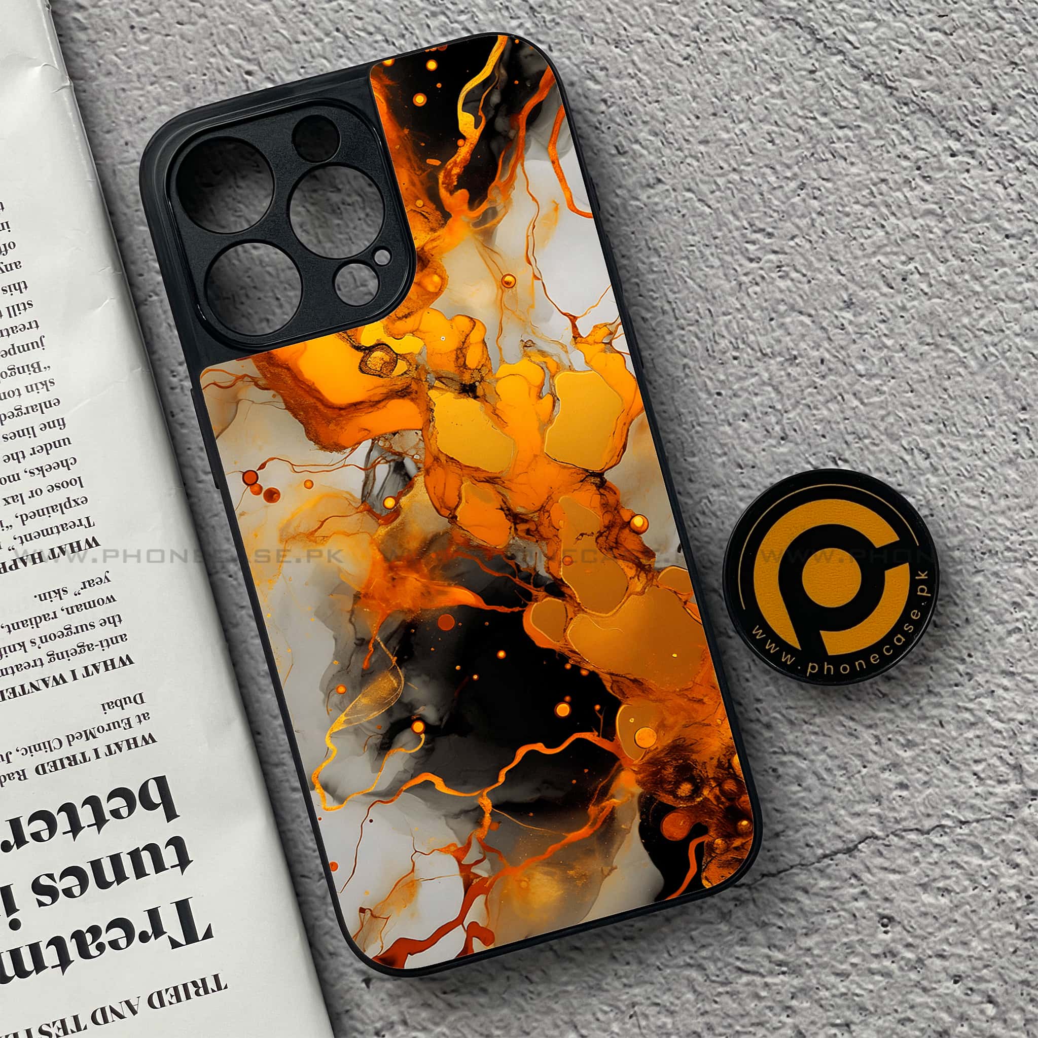 iPhone 15 Pro - Liquid Marble Series - Premium Metal Printed soft Bumper shock Proof Case