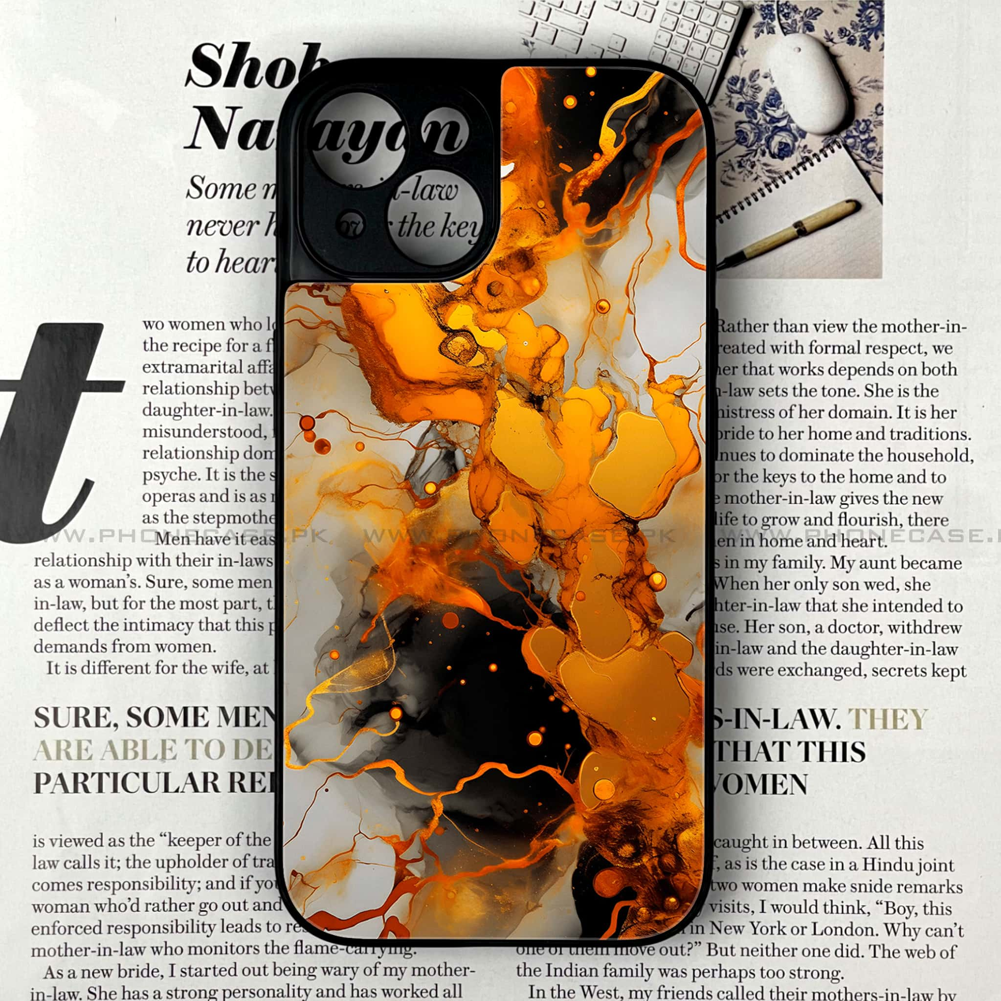 iPhone 15 Plus - Liquid Marble Series - Premium Printed Glass soft Bumper shock Proof Case