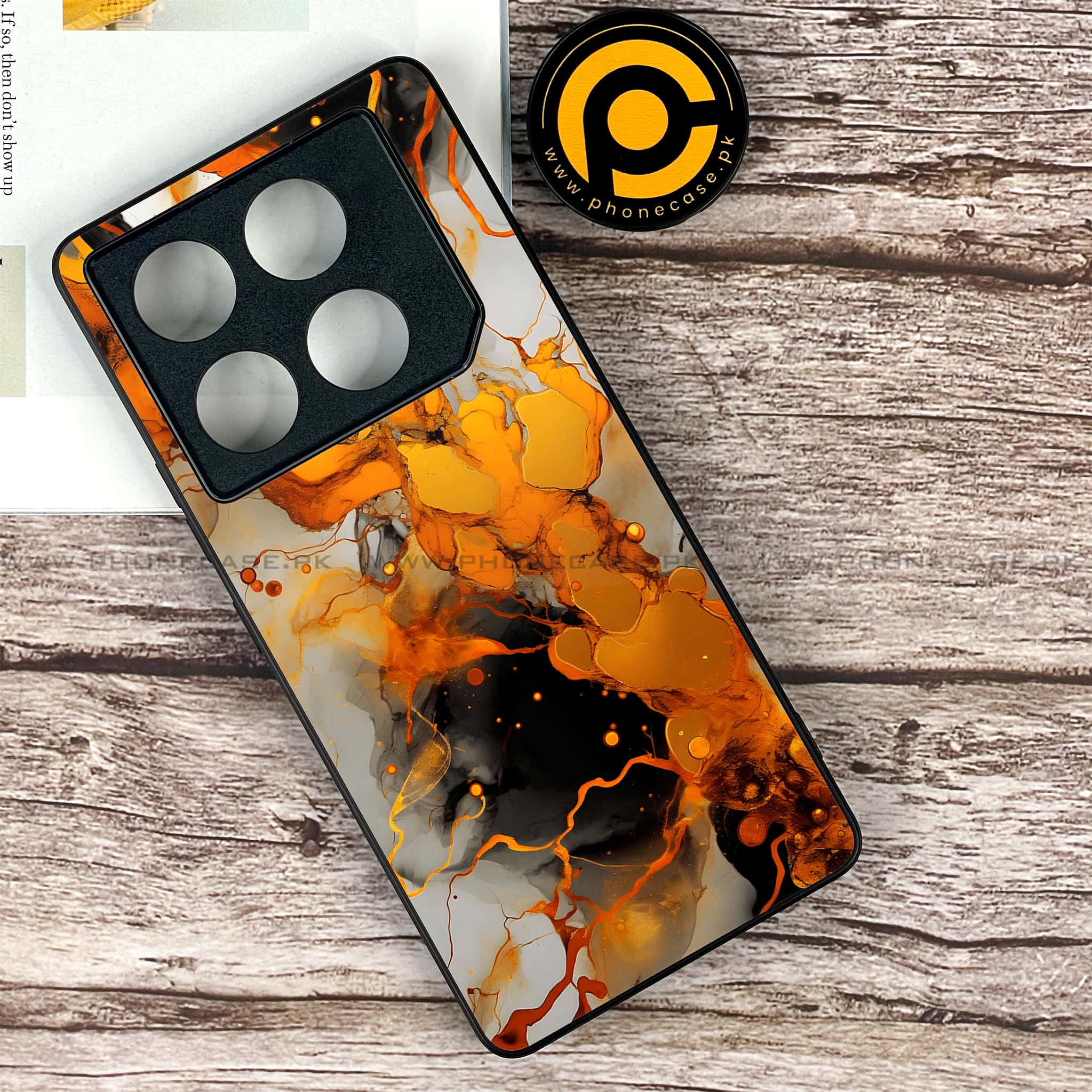 Infinix GT 20 Pro - Liquid Marble Series - Premium Printed Glass soft Bumper shock Proof Case