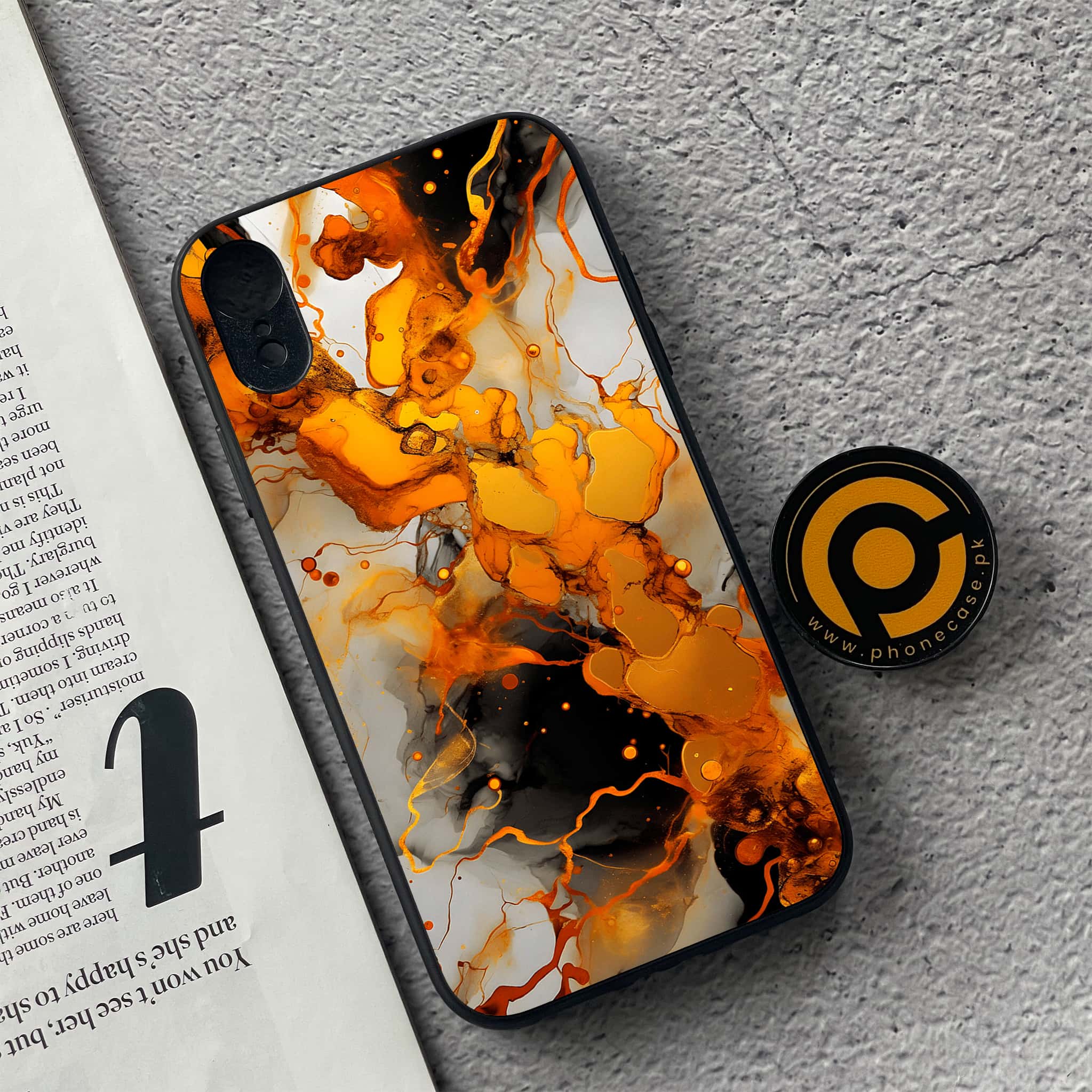 iPhone XR - Liquid Marble Series - Premium Metal Printed soft Bumper shock Proof Case