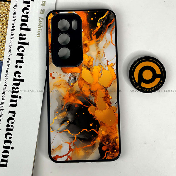 Oppo Reno 12 5G - Liquid Marble Design 2 - Premium Printed Glass soft Bumper shock Proof Case CS-20220