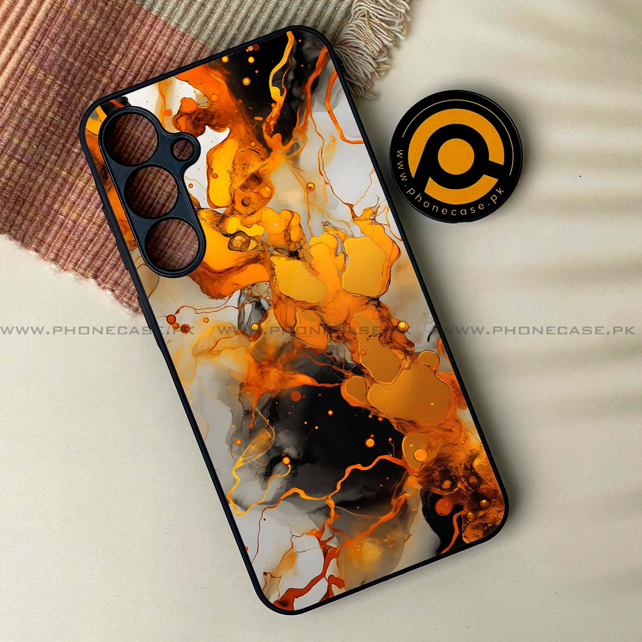 Samsung Galaxy M54 - Liquid Marble Series - Premium Printed Glass soft Bumper shock Proof Case