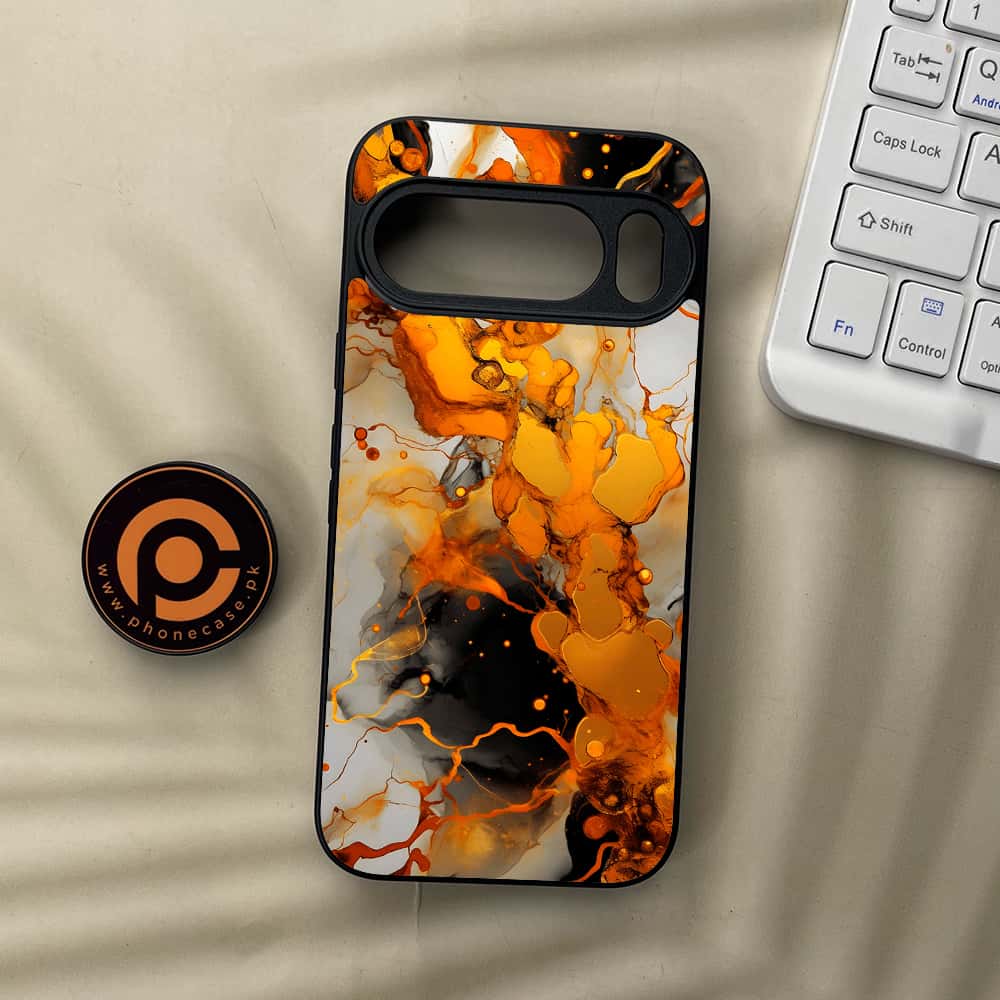 Google Pixel 10  - Liquid Marble Series - Premium Metal Printed soft Bumper Shockof Case