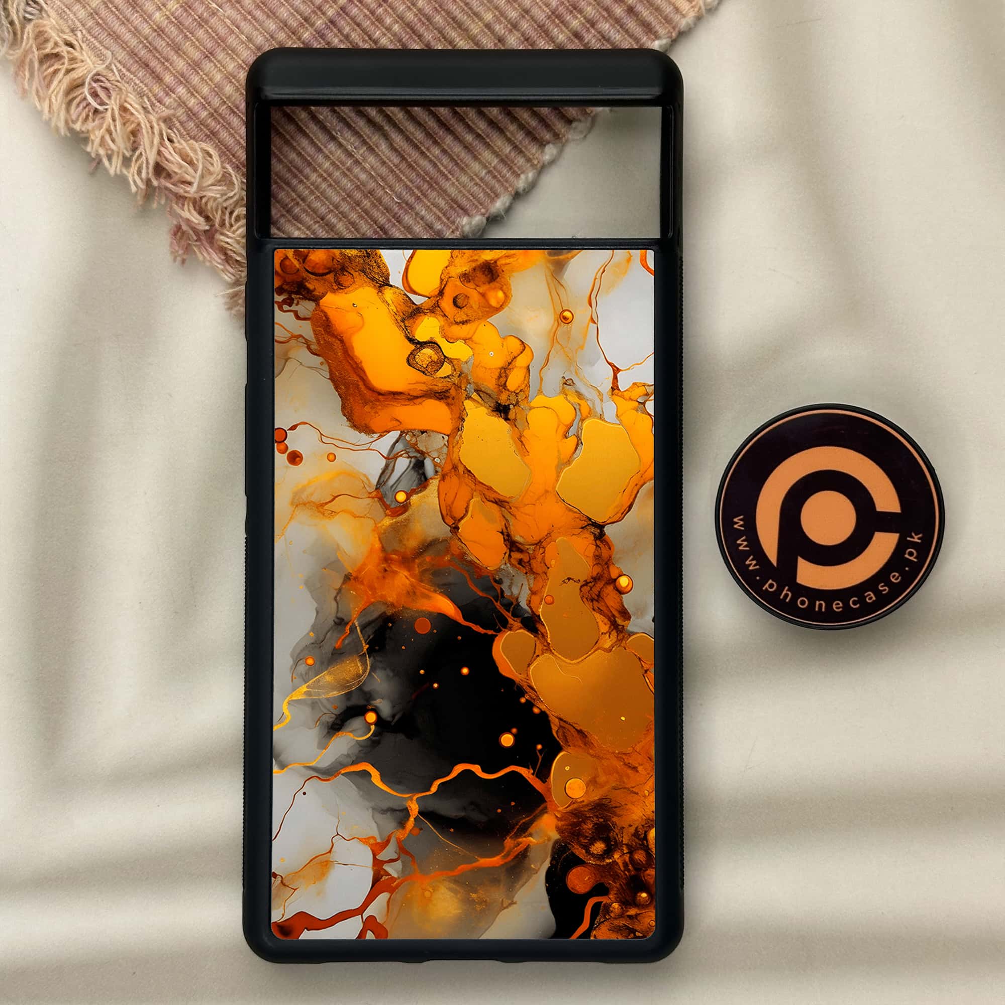 Google Pixel 6 - Liquid Marble Series - Premium Metal Printed soft Bumper Shock Proof Case