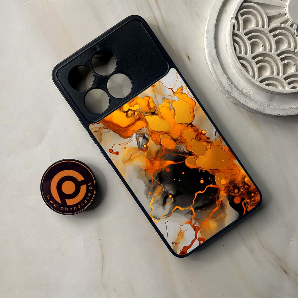 Xiaomi Poco F6 Pro - Liquid Marble Series - Premium Metal Printed soft Bumper shock Proof Case