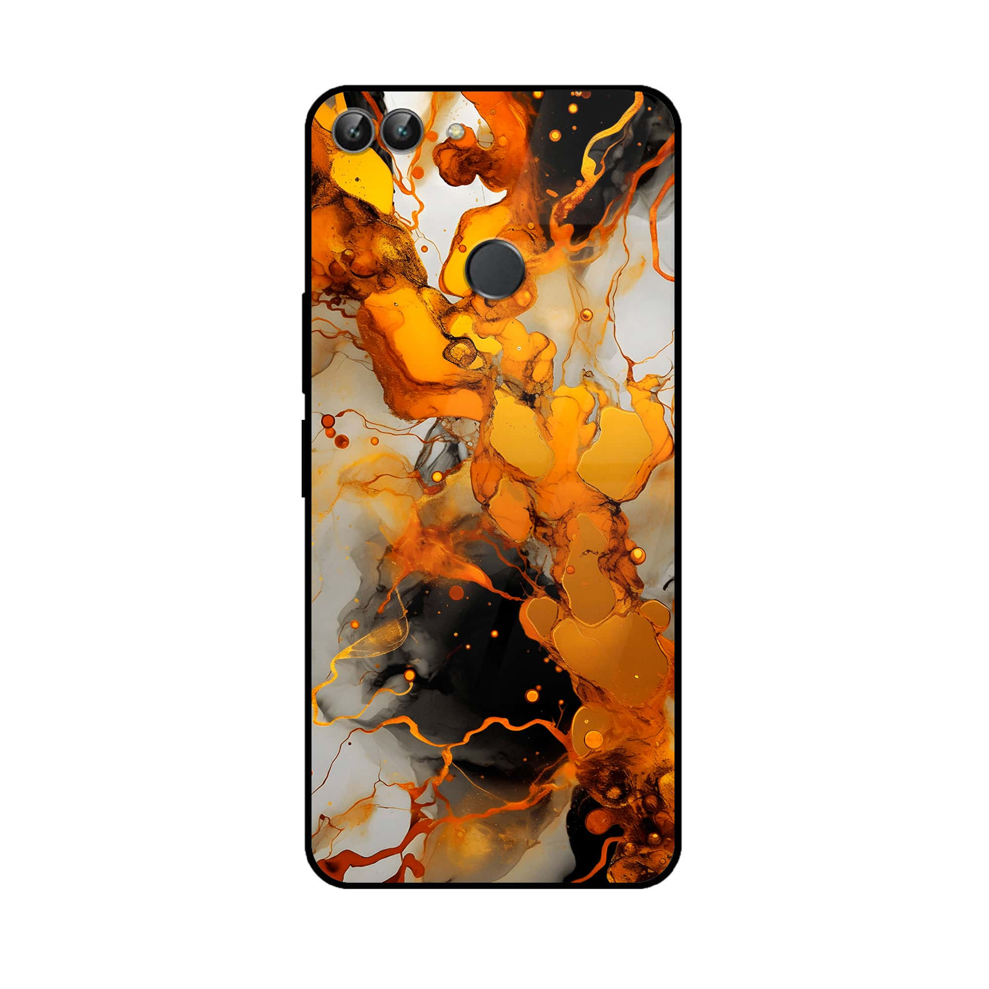 Huawei P Smart - Liquid Marble Series - Premium Printed Glass soft Bumper shock Proof Case