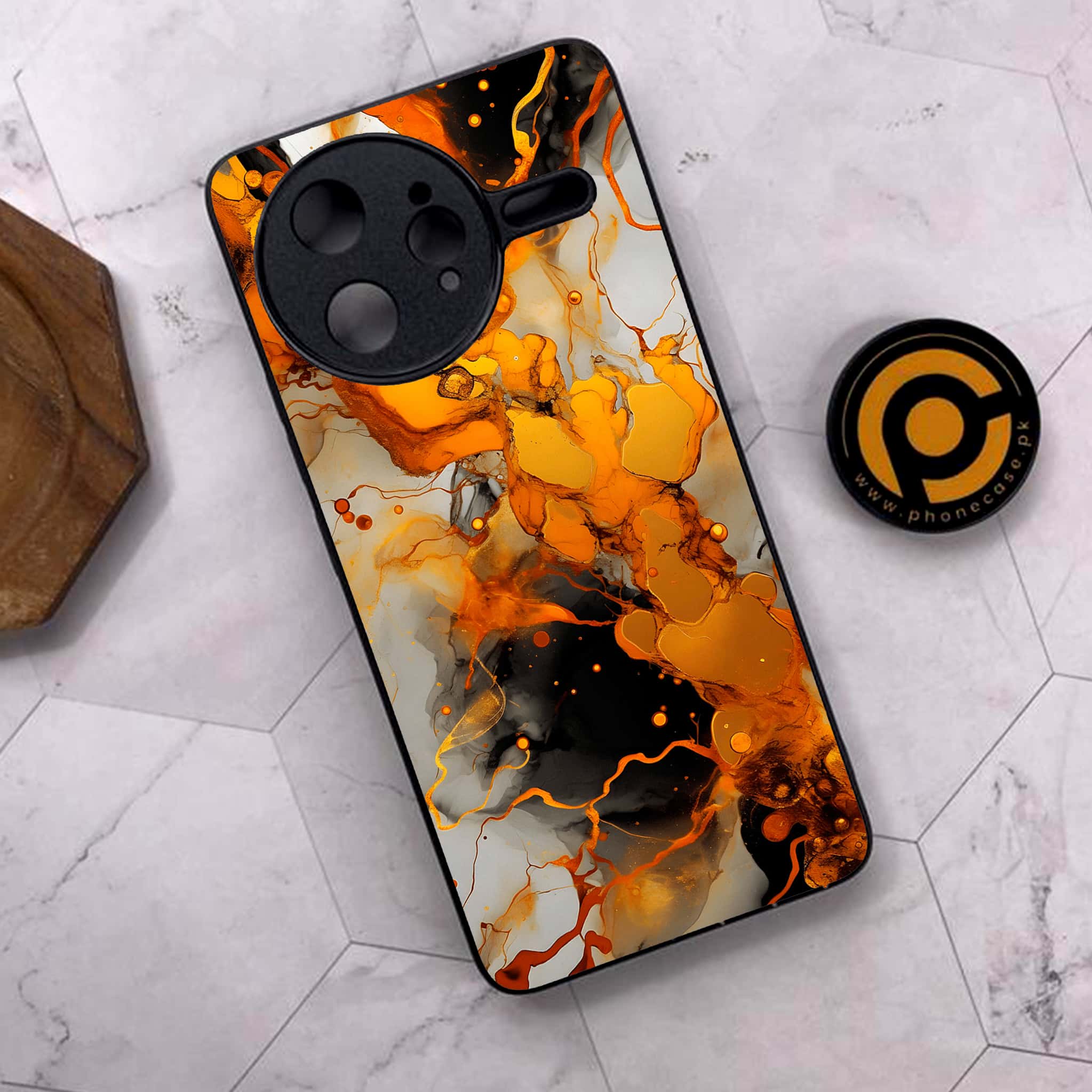 Xiaomi Poco F7 Ultra 5G - Liquid Marble Series - Premium Metal Printed soft Bumper shock Proof Case