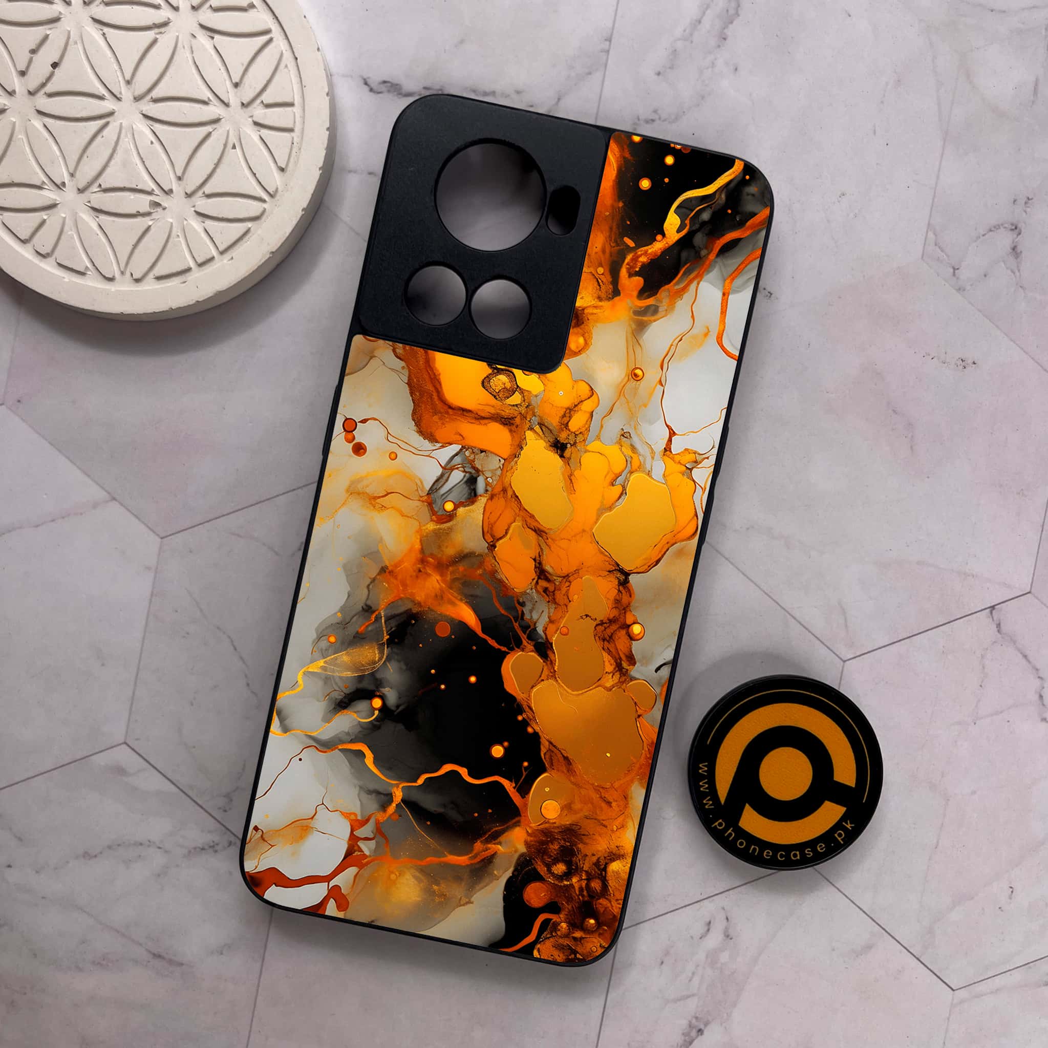 OnePlus 10R -  Liquid Marble Series - Premium Metal Printed soft Bumper shock Proof Case