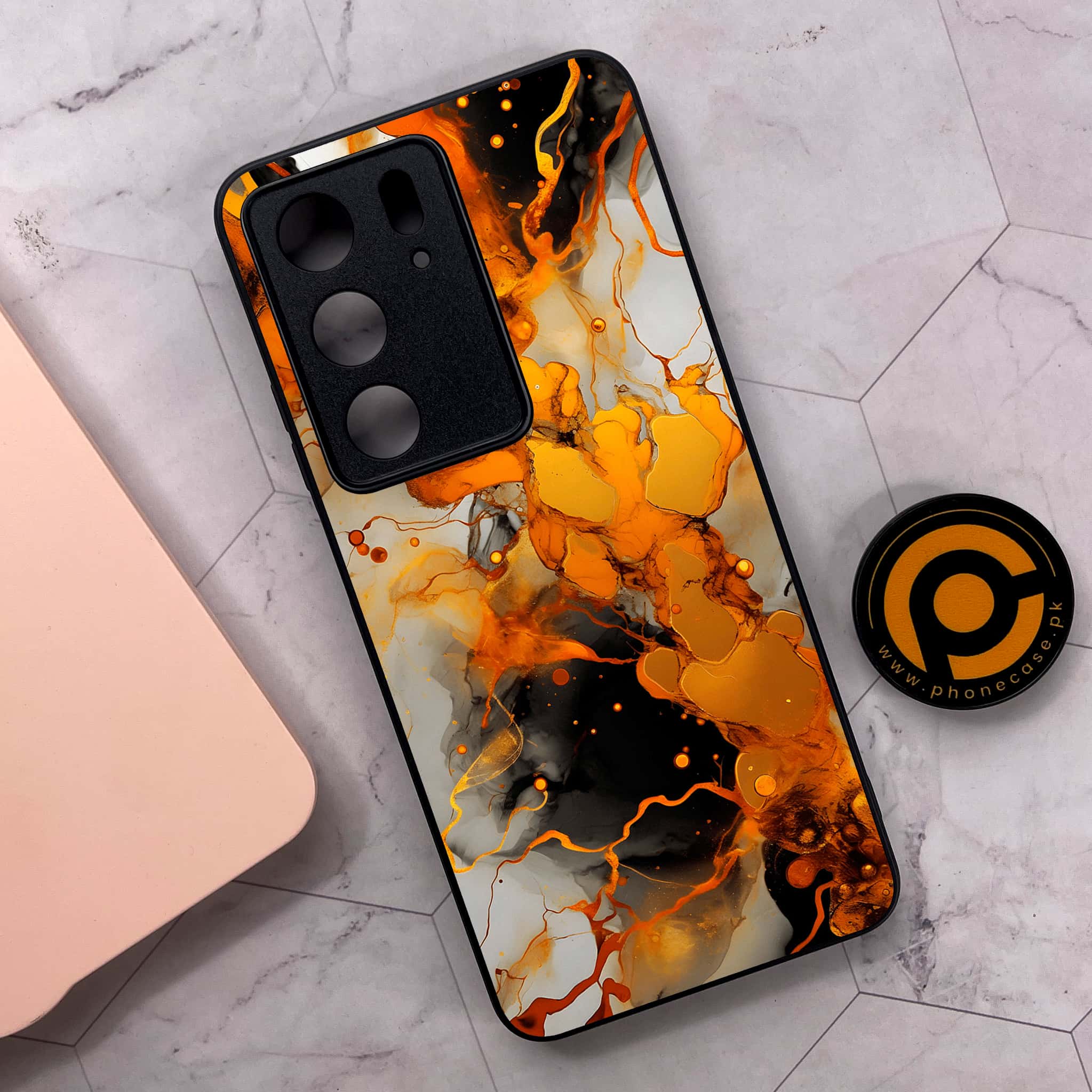 Realme C75x 4G - Liquid Marble Series - Premium Metal Printed soft Bumper shock Proof Case