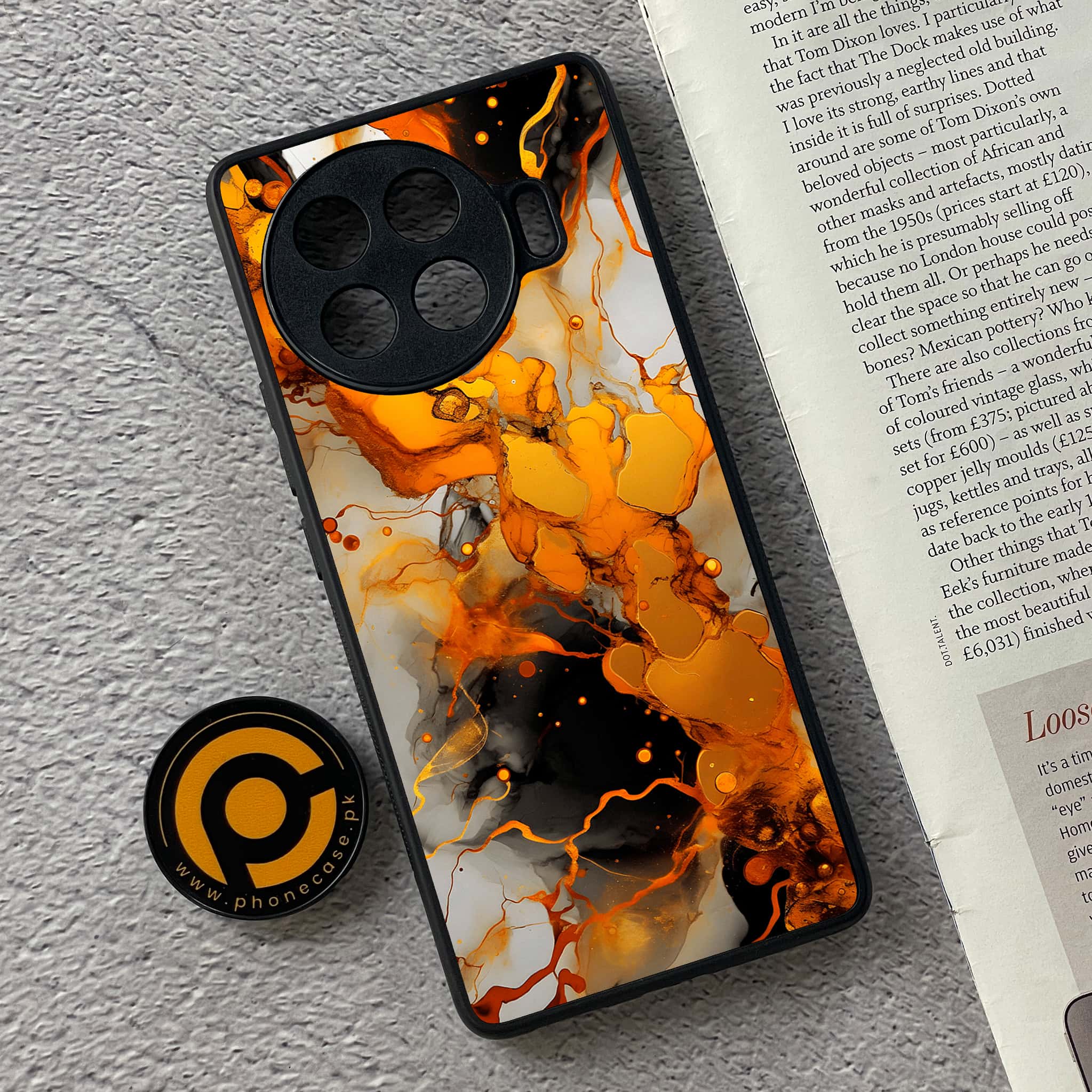 Tecno Spark 20 pro plus - Liquid Marble Series - Premium Printed Glass soft Bumper shock Proof Case