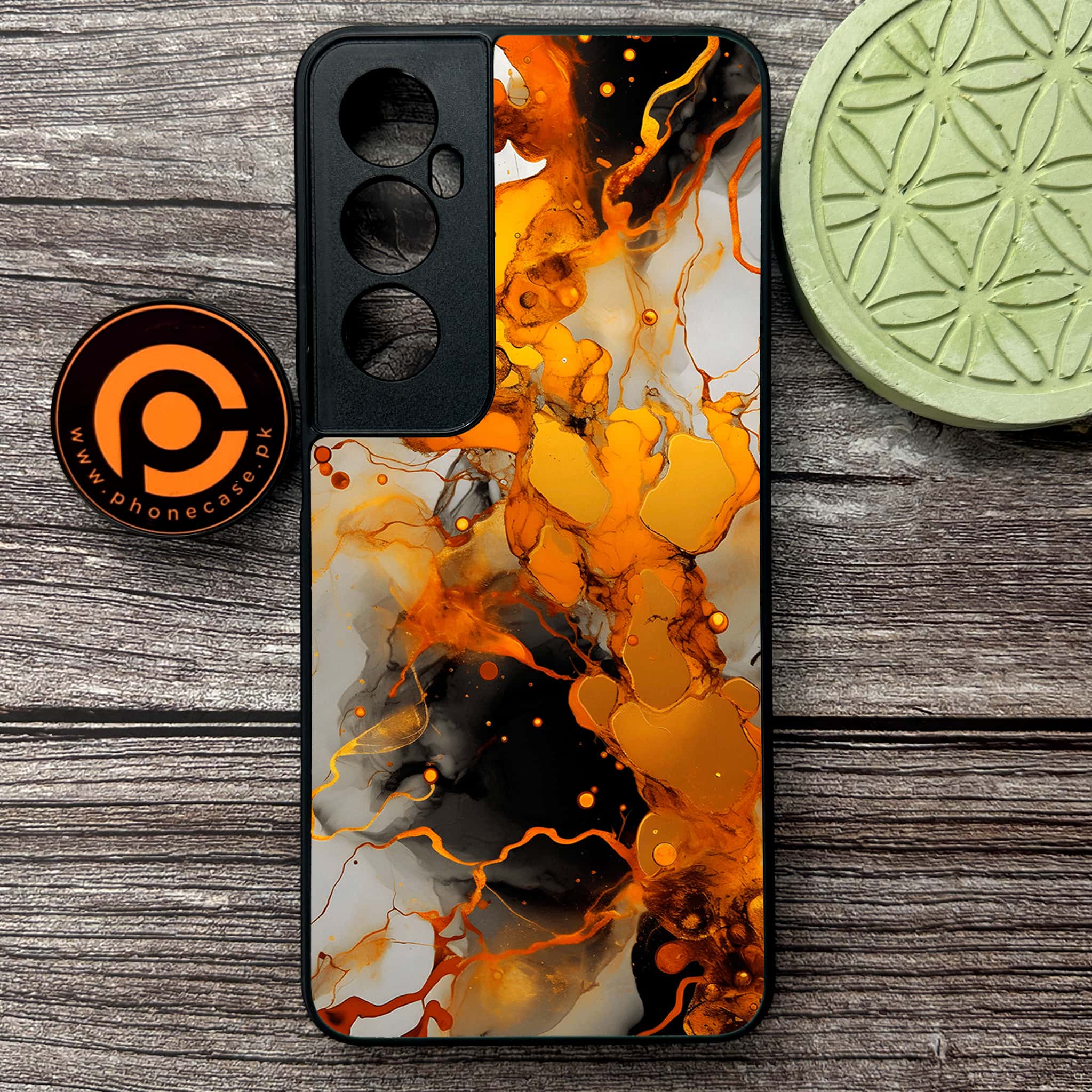 Realme C65  - Liquid Marble Series - Premium Metal Printed soft Bumper shock Proof Case