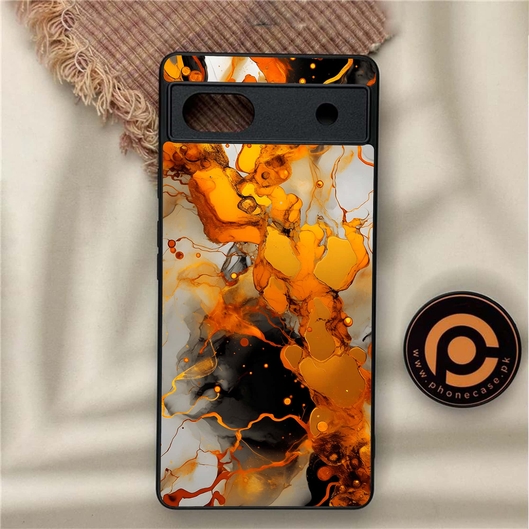 Google Pixel 6A - Liquid Marble Series - Premium Metal Printed soft Bumper Shock Proof Case