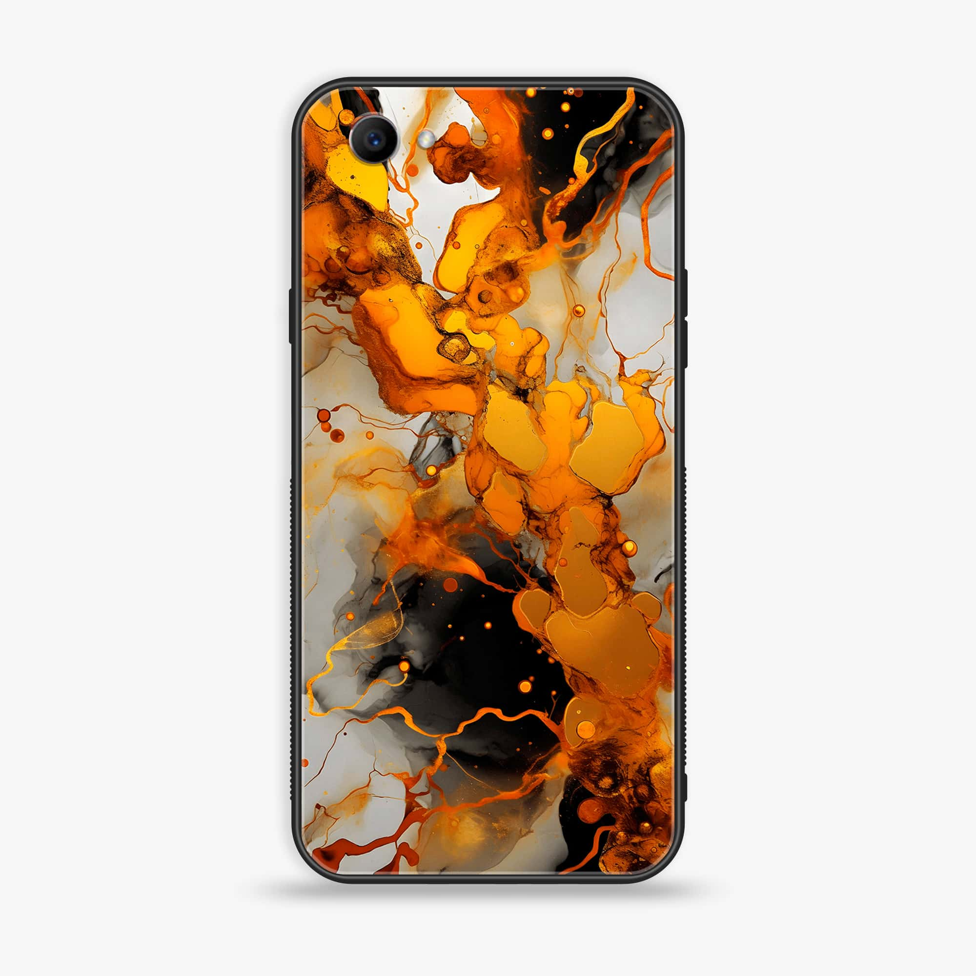 Oppo F7 Youth - Liquid Marble Series - Premium Printed Glass soft Bumper shock Proof Case