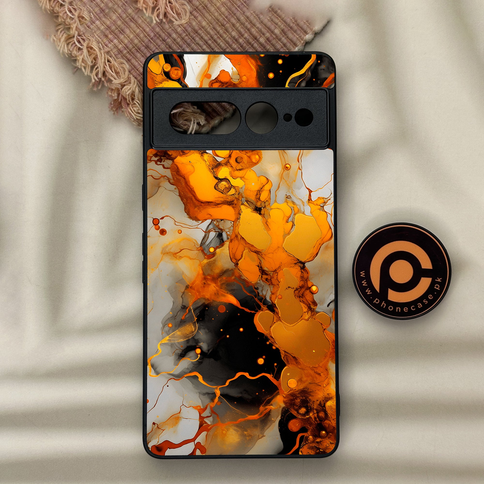 Google Pixel 7 Pro - Liquid Marble Series - Premium Metal Printed soft Bumper Shock Proof Case