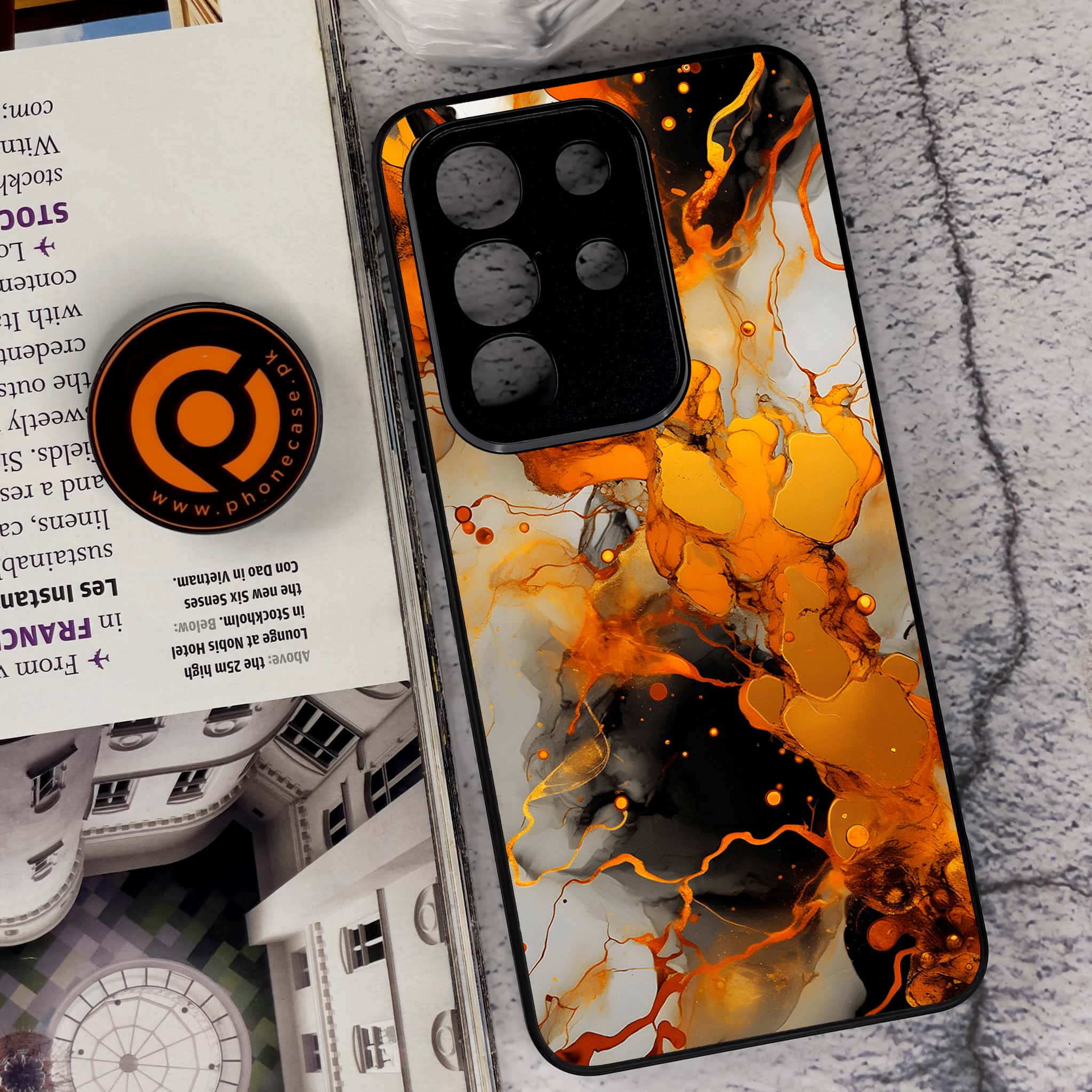 Vivo Y29 4G - Liquid Marble Series - Premium Metal Printed soft Bumper Shock Proof Case