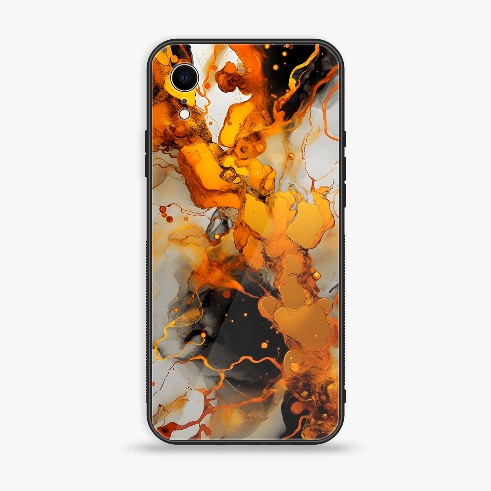 iPhone XR - Liquid Marble Series - Premium Printed Glass soft Bumper shock Proof Case