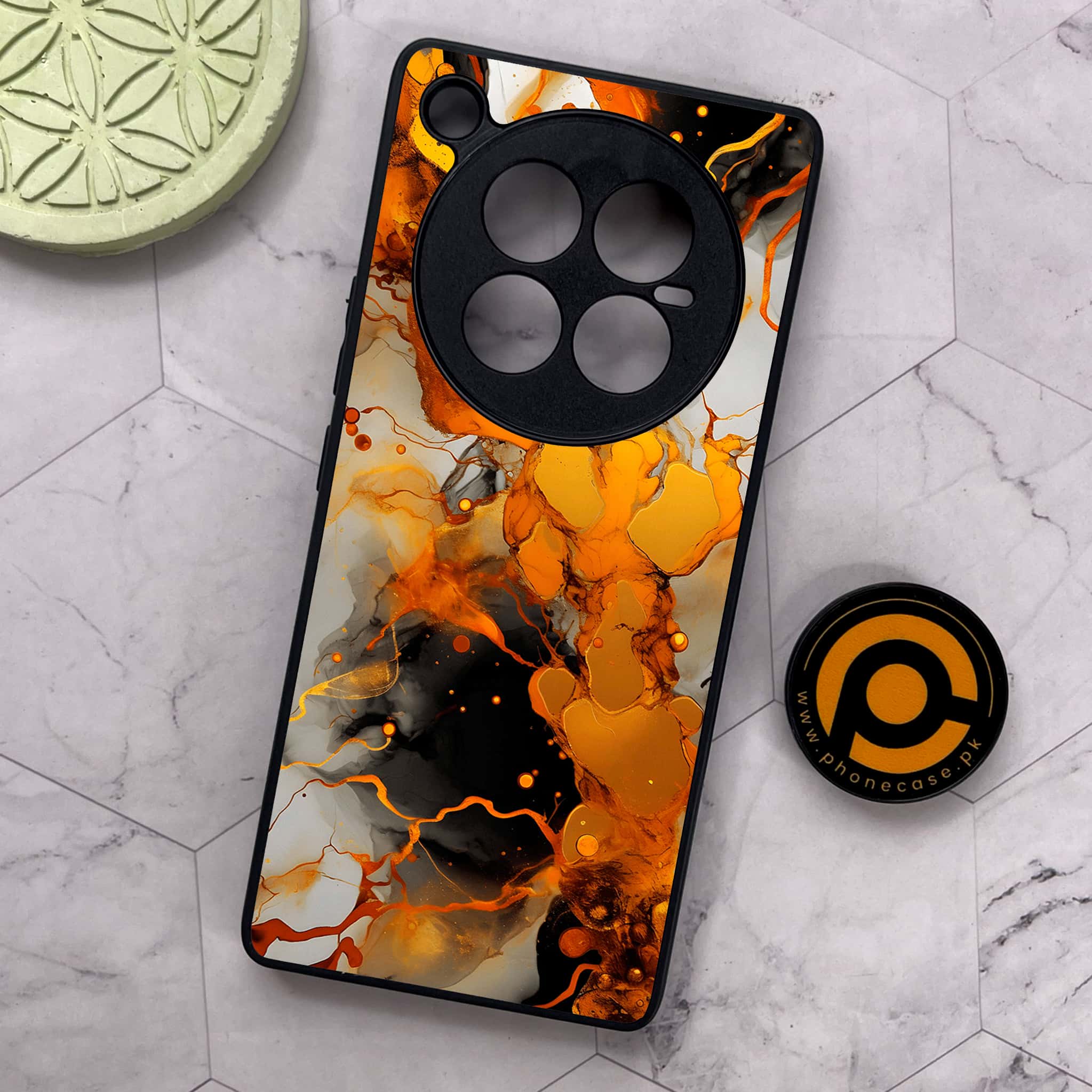 Infinix Zero 40 5G - Liquid Marble Series - Premium Metal Printed soft Bumper shock Proof Case