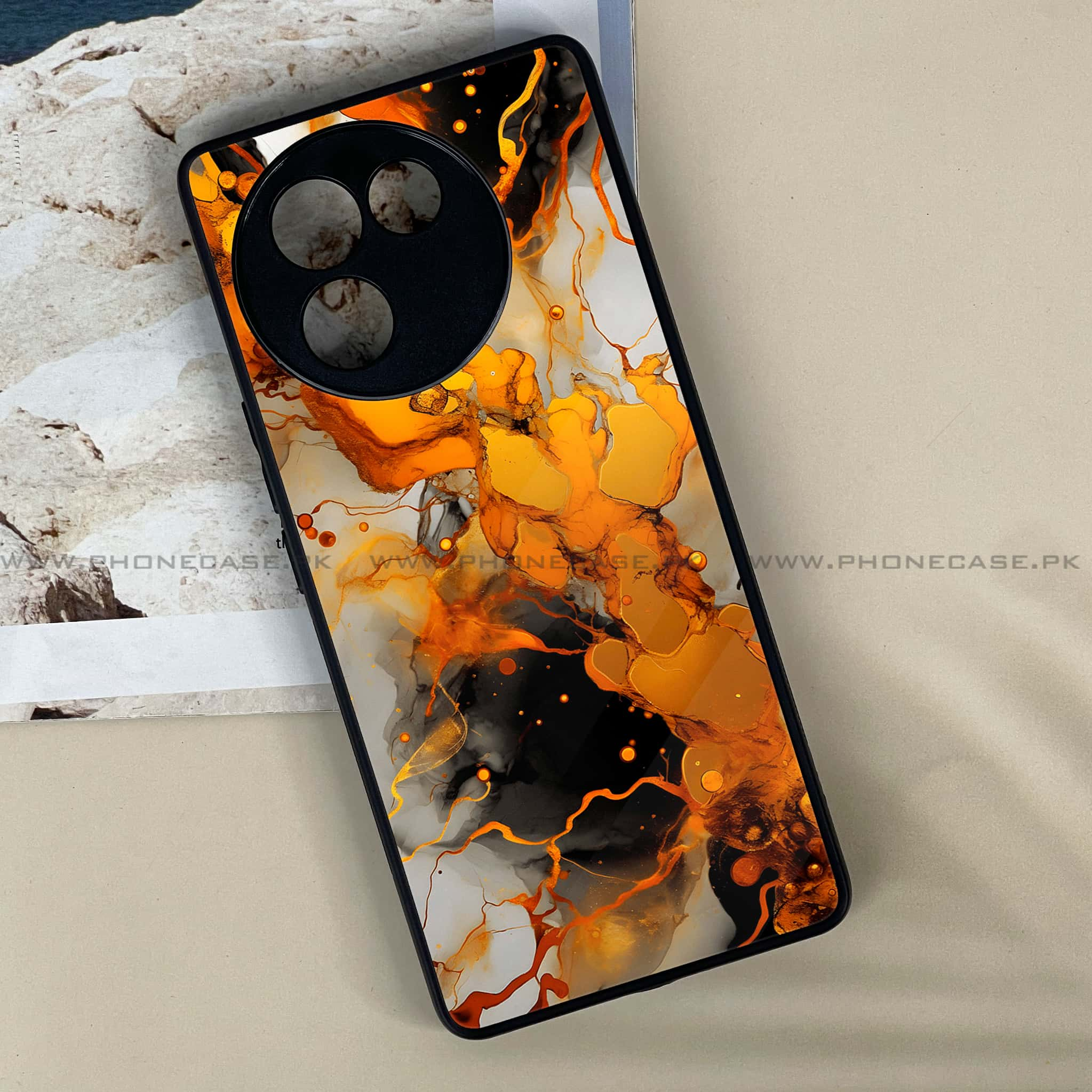 Vivo V30E - Liquid Marble Series - Premium Printed Metal soft Bumper shock Proof Case