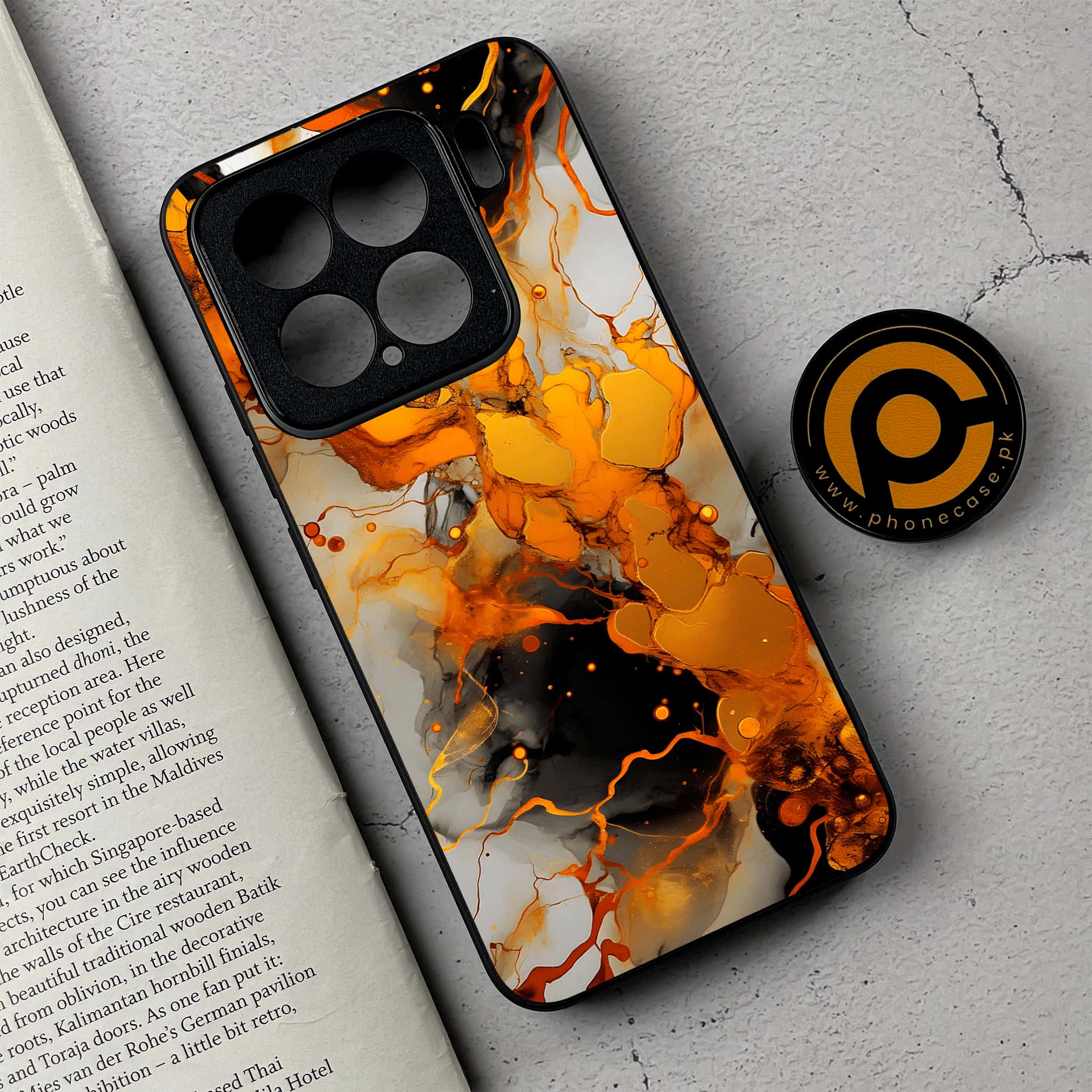 Xiaomi 15 - Liquid Marble Series - Premium Metal Printed soft Bumper shock Proof Case