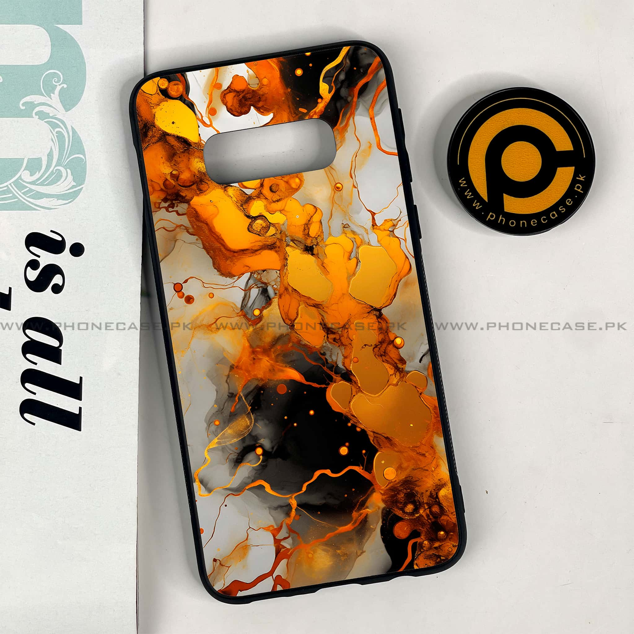 Galaxy S10e - Liquid Marble Series - Premium Printed Glass soft Bumper shock Proof Case