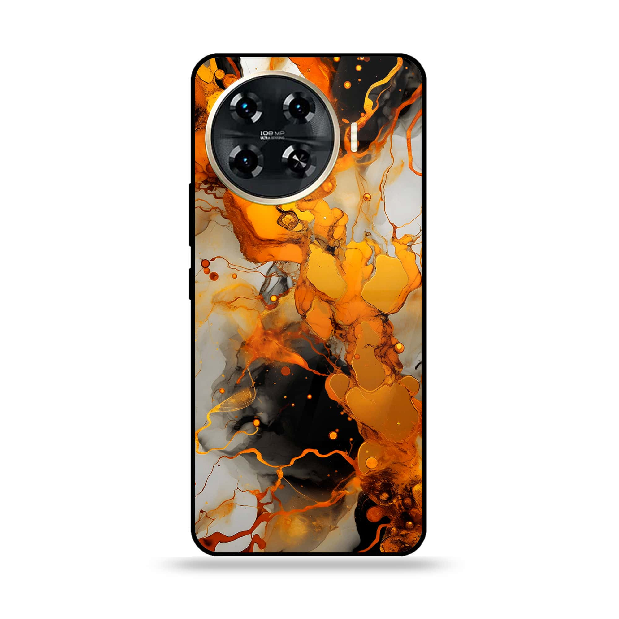 Tecno Spark 20 pro plus - Liquid Marble Series - Premium Printed Glass soft Bumper shock Proof Case