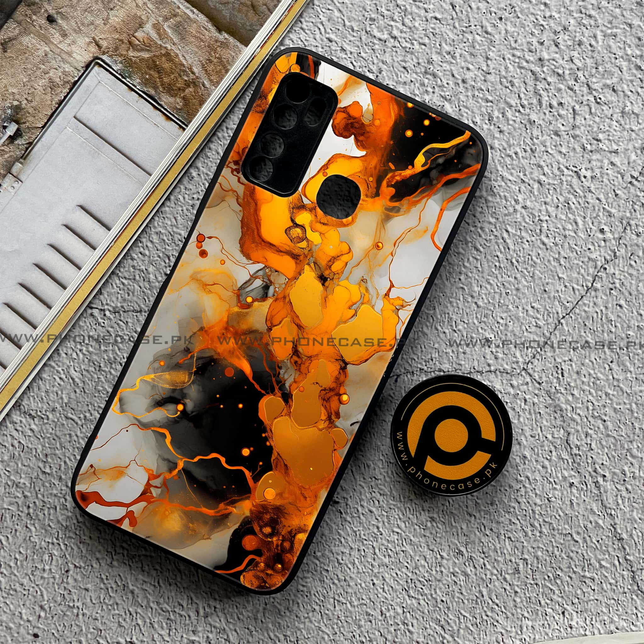 Infinix Note 7 Lite - Liquid Marble Series - Premium Printed Metal soft Bumper shock Proof Case