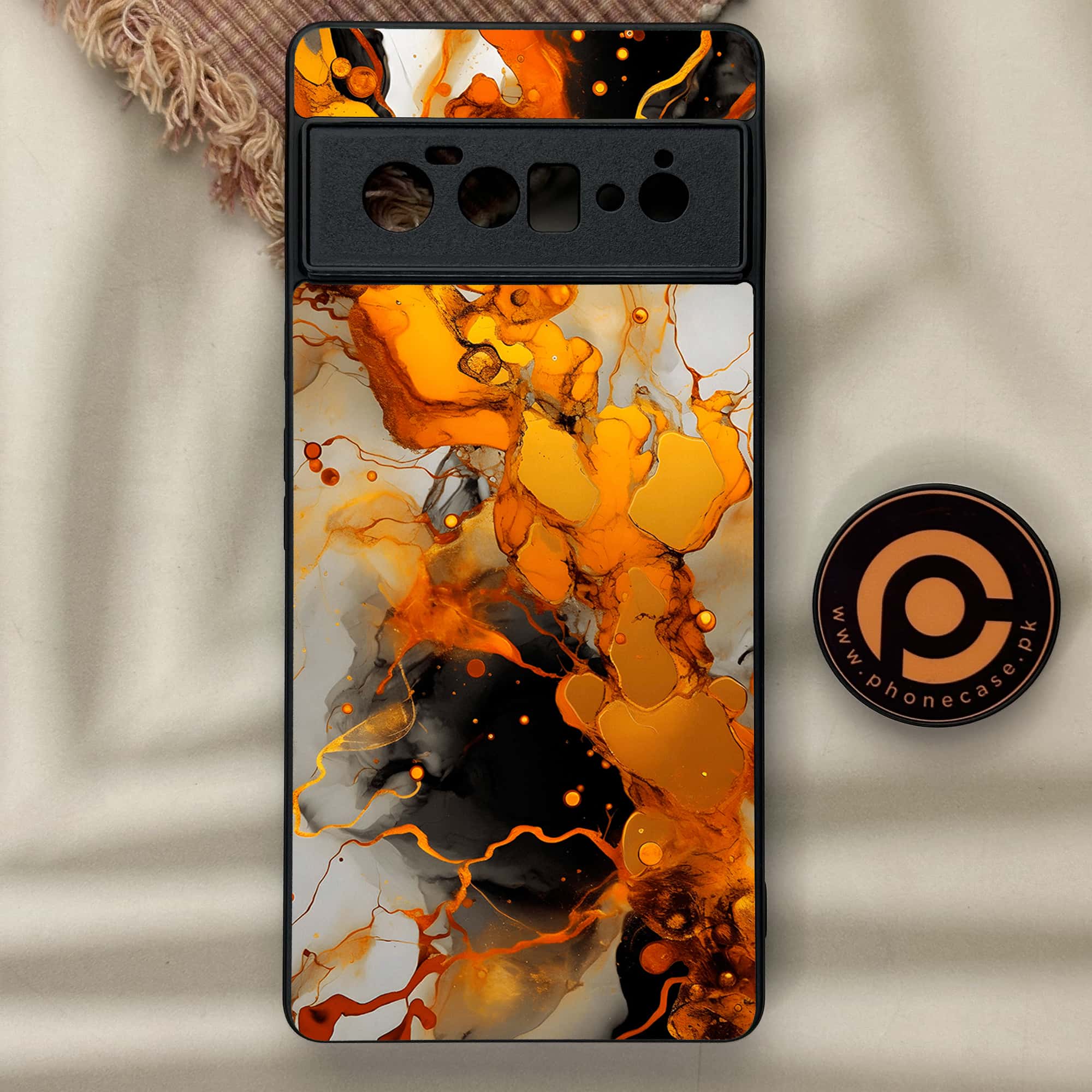 Google Pixel 6 Pro - Liquid Marble Series - Premium Metal Printed soft Bumper Shock Proof Case
