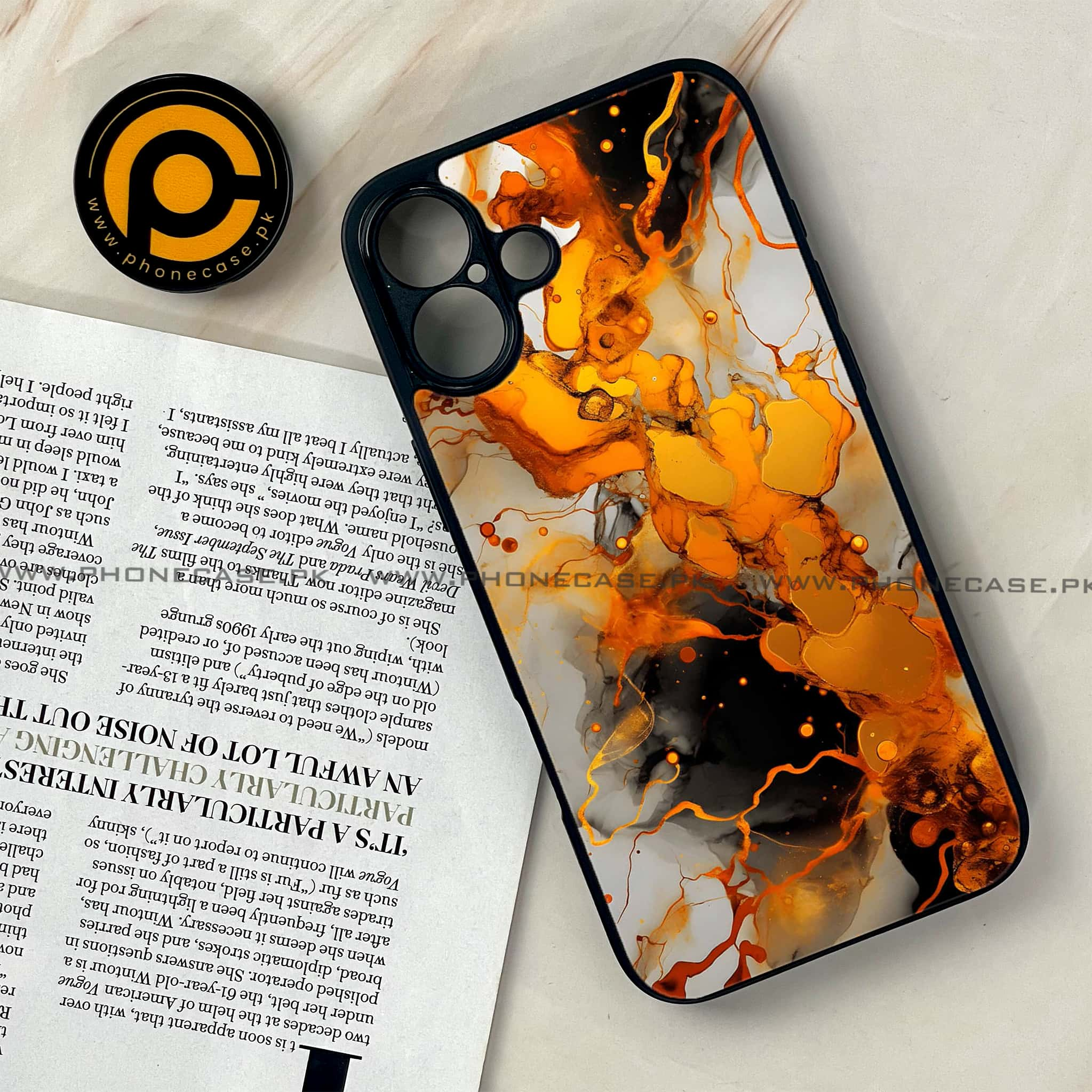 iPhone 16 - Liquid Marble Series - Premium Printed Glass soft Bumper shock Proof Case