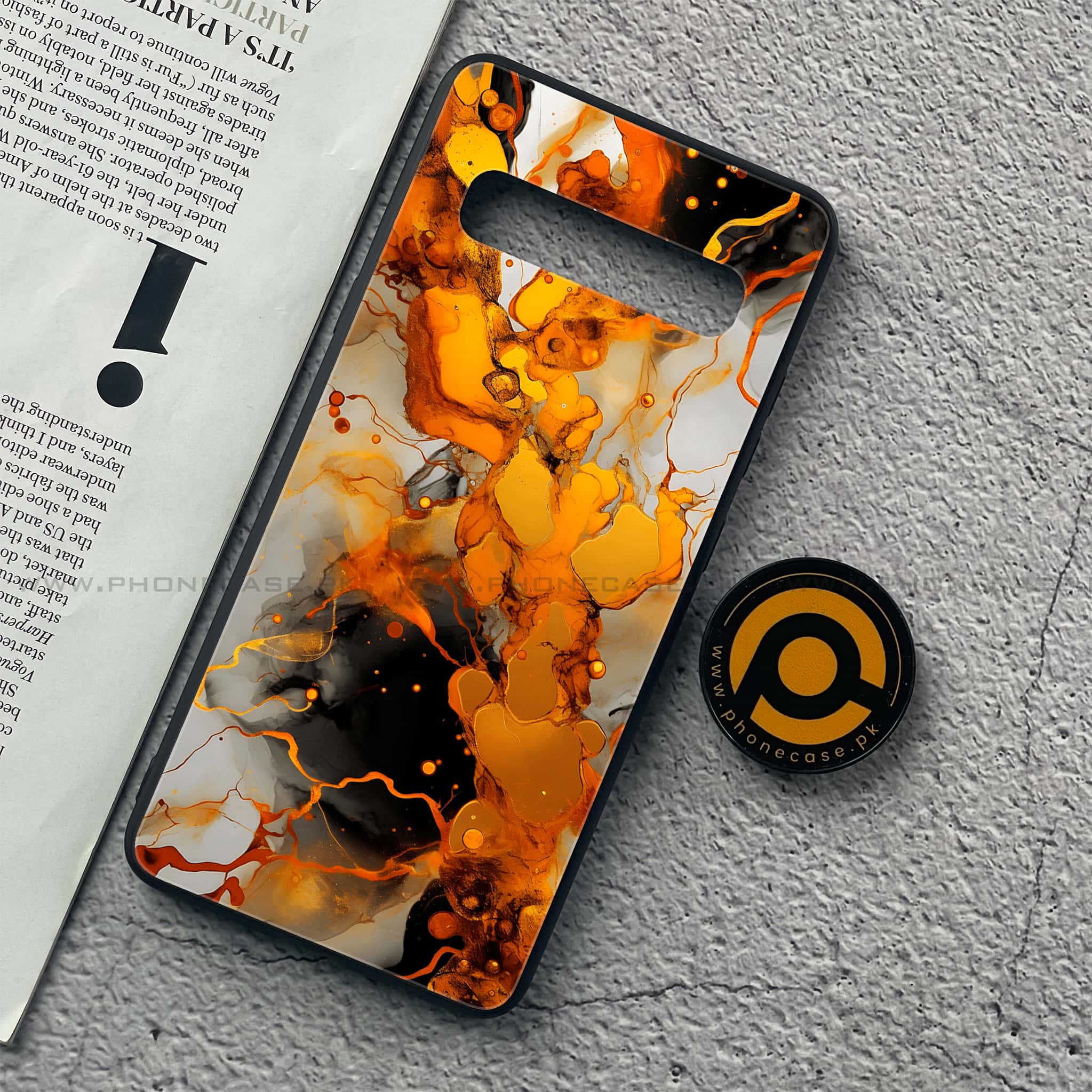 Samsung Galaxy S10 5G - Liquid Marble Series - Premium Printed Glass soft Bumper shock Proof Case