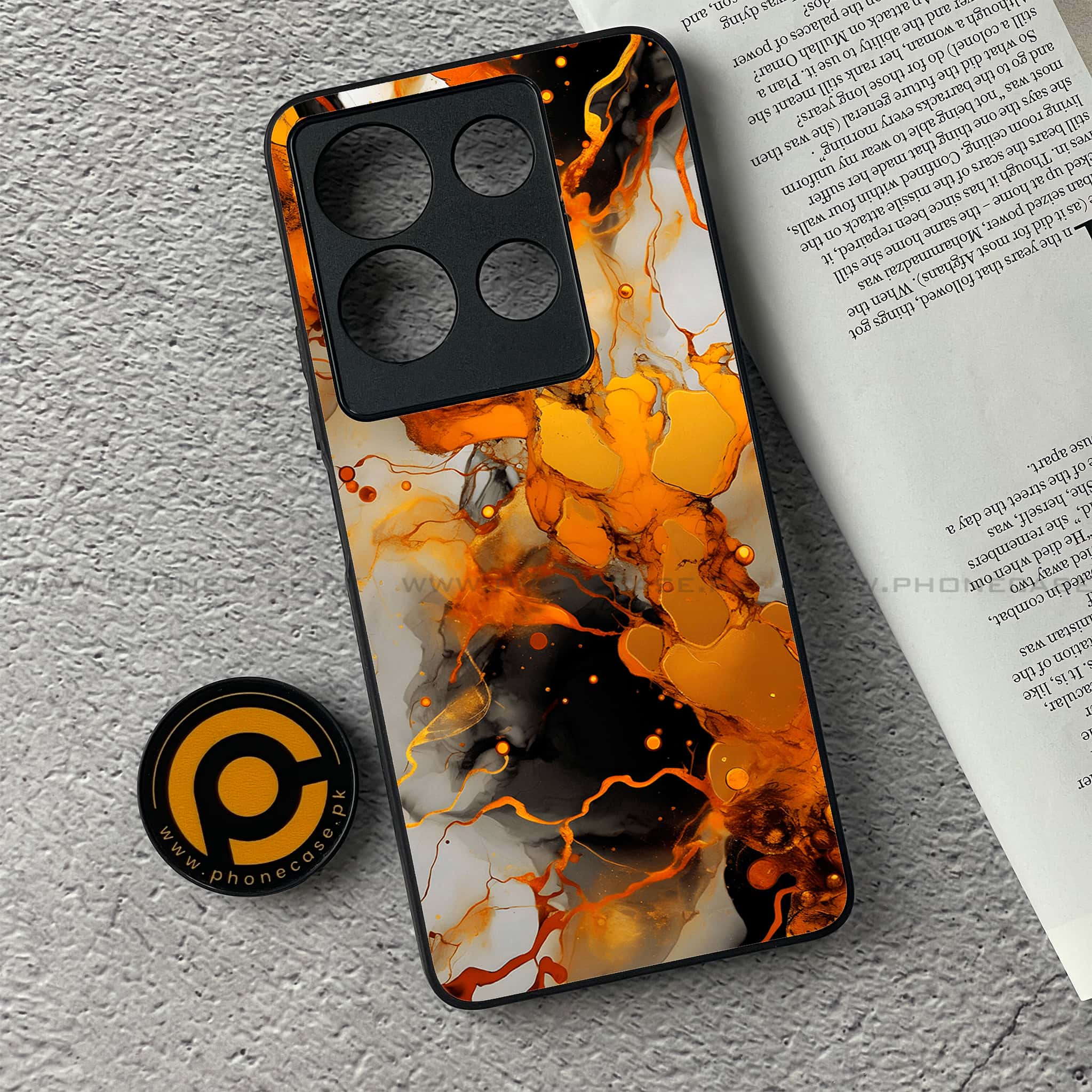 Infinix Note 30 - Liquid Marble Series - Premium Printed Glass soft Bumper shock Proof Case