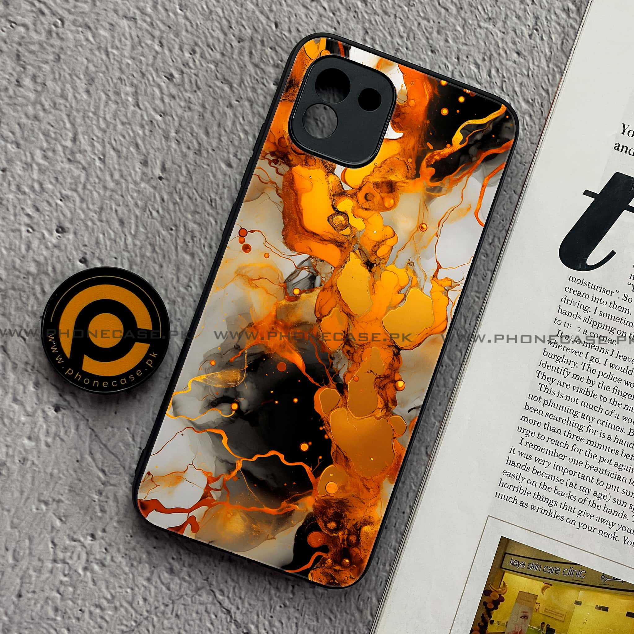 Samsung Galaxy A03 - Liquid Marble Series - Premium Printed Glass soft Bumper shock Proof Case