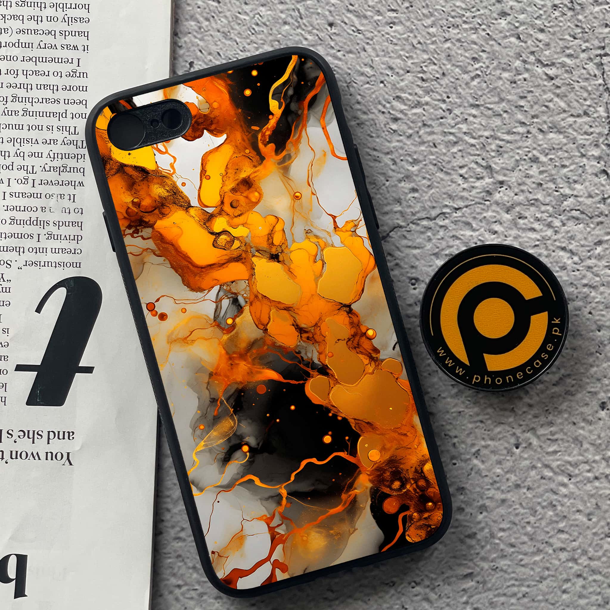 iPhone 7 / 8 - Liquid Marble Series - Premium Printed Glass soft Bumper shock Proof Case
