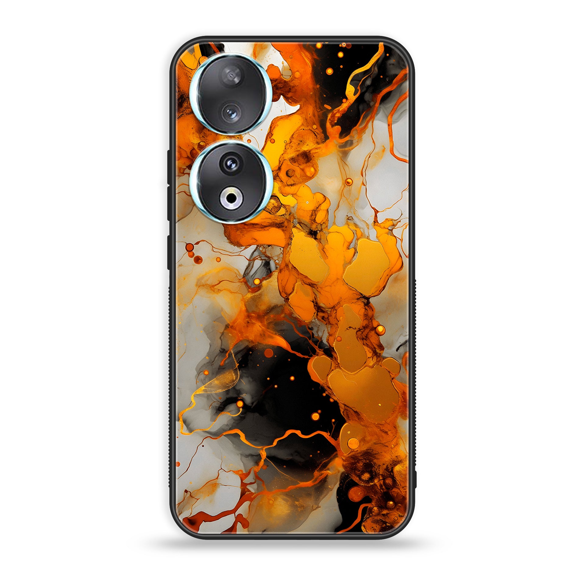 Huawei Honor 90 - Liquid Marble Series - Premium Printed Glass soft Bumper shock Proof Case