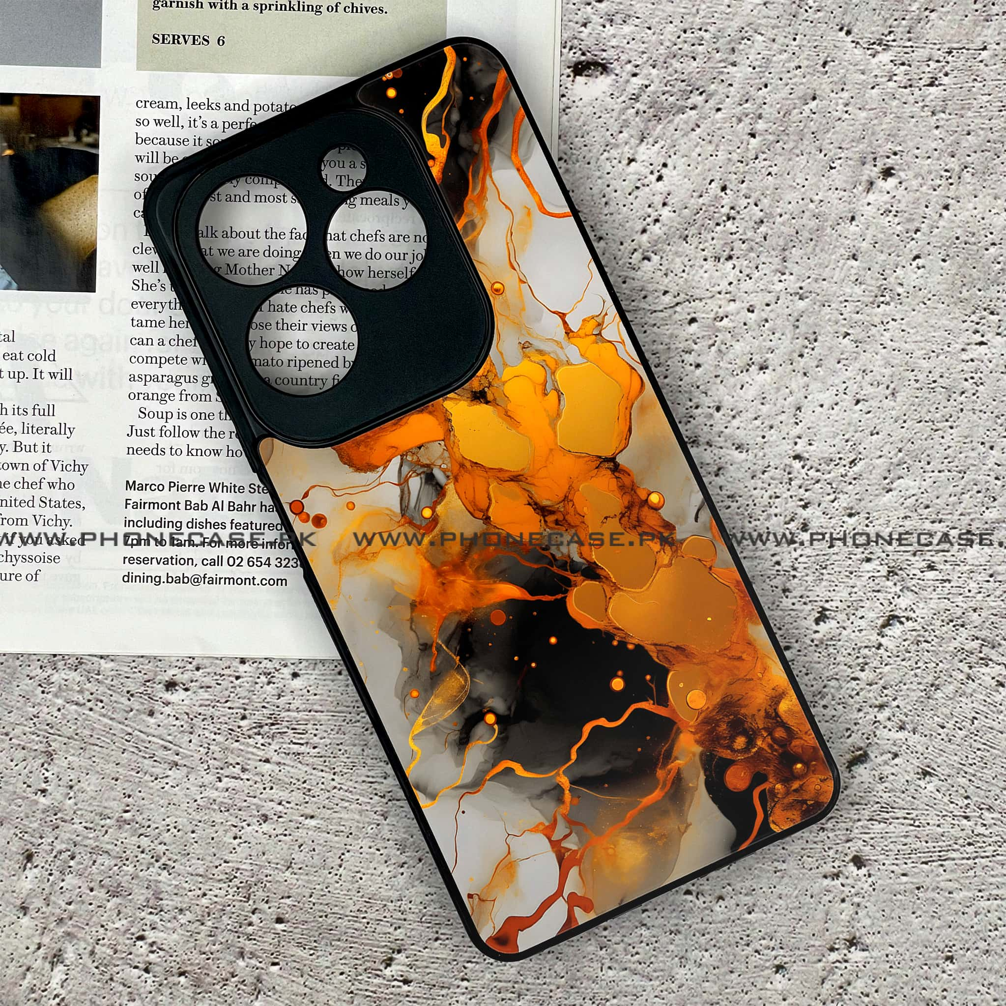 Infinix Hot 40 - Liquid Marble Series - Premium Printed Glass soft Bumper shock Proof Case