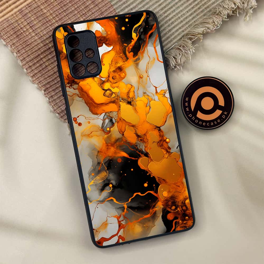Samsung Galaxy A71 - Liquid Marble Series - Premium Metal Printed soft Bumper shock Proof Case