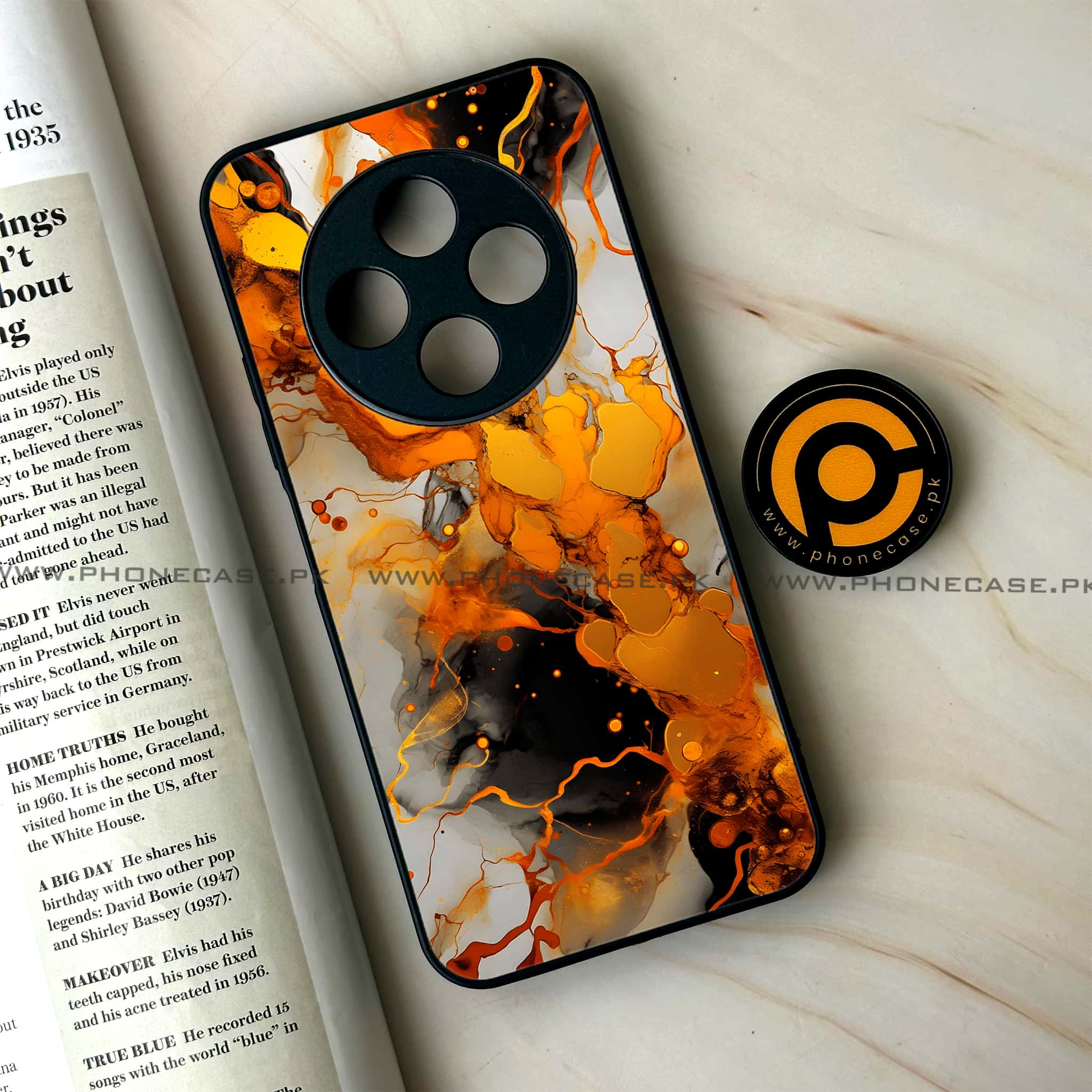 Oppo F27 Pro - Liquid Marble Series - Premium Metal Printed soft Bumper Shock Proof Case