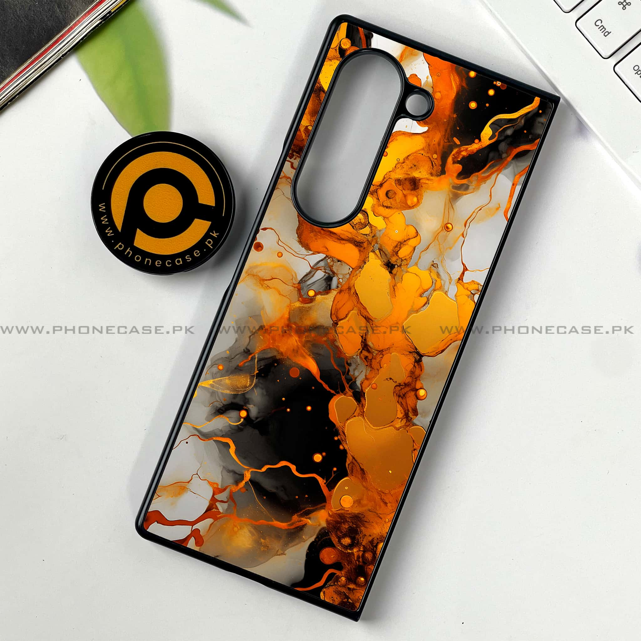 Samsung Galaxy Z Fold 6 - Liquid Marble Series - Premium Printed Metal soft Bumper shock Proof Case