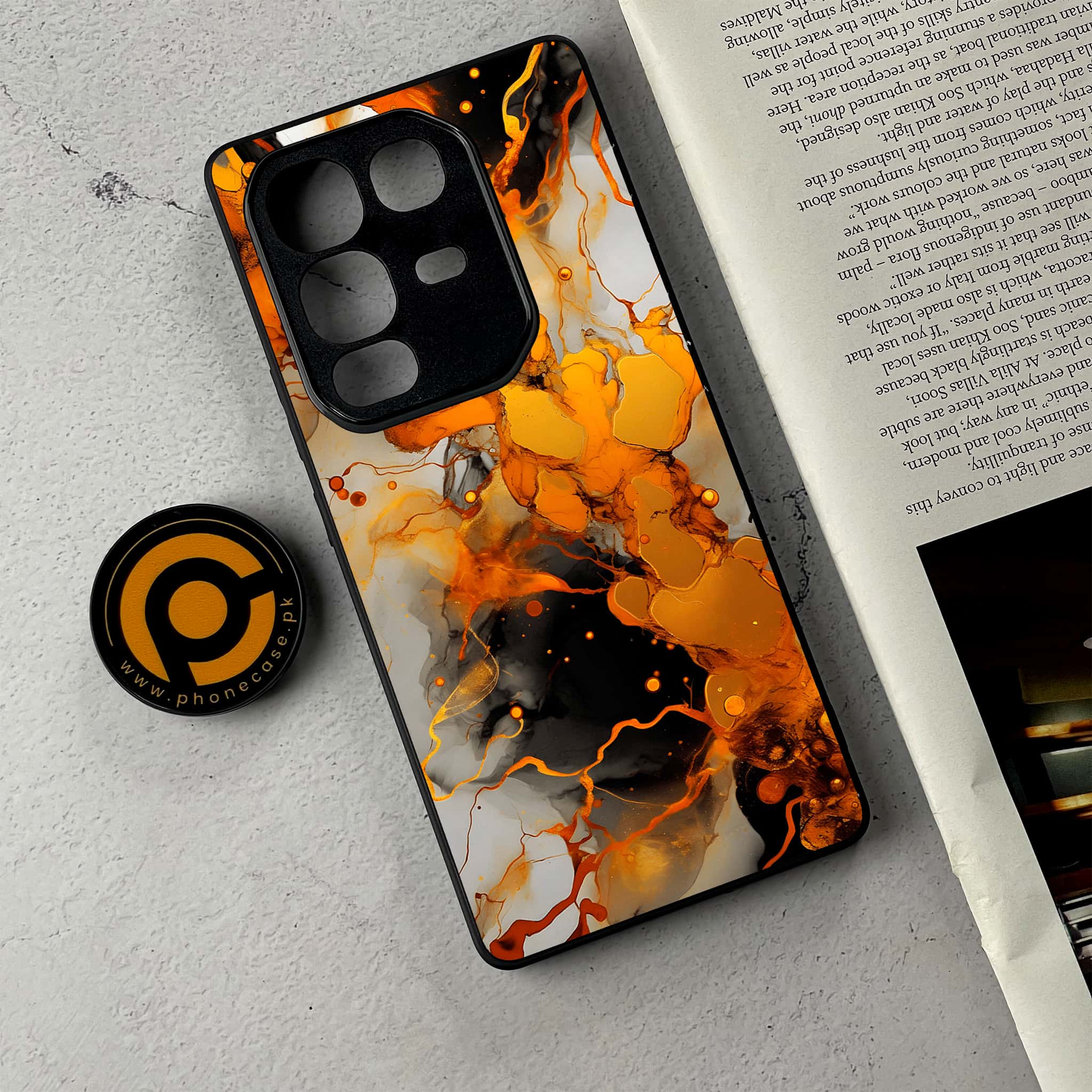 Infinix Note 50 - Liquid Marble Series - Premium Metal Printed Soft Bumper Shockproof Case