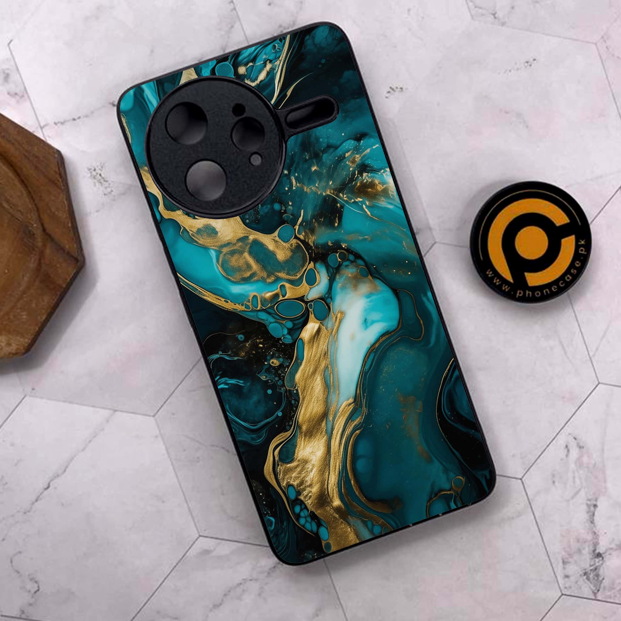 Xiaomi Poco F7 Ultra 5G - Liquid Marble Series - Premium Metal Printed soft Bumper shock Proof Case