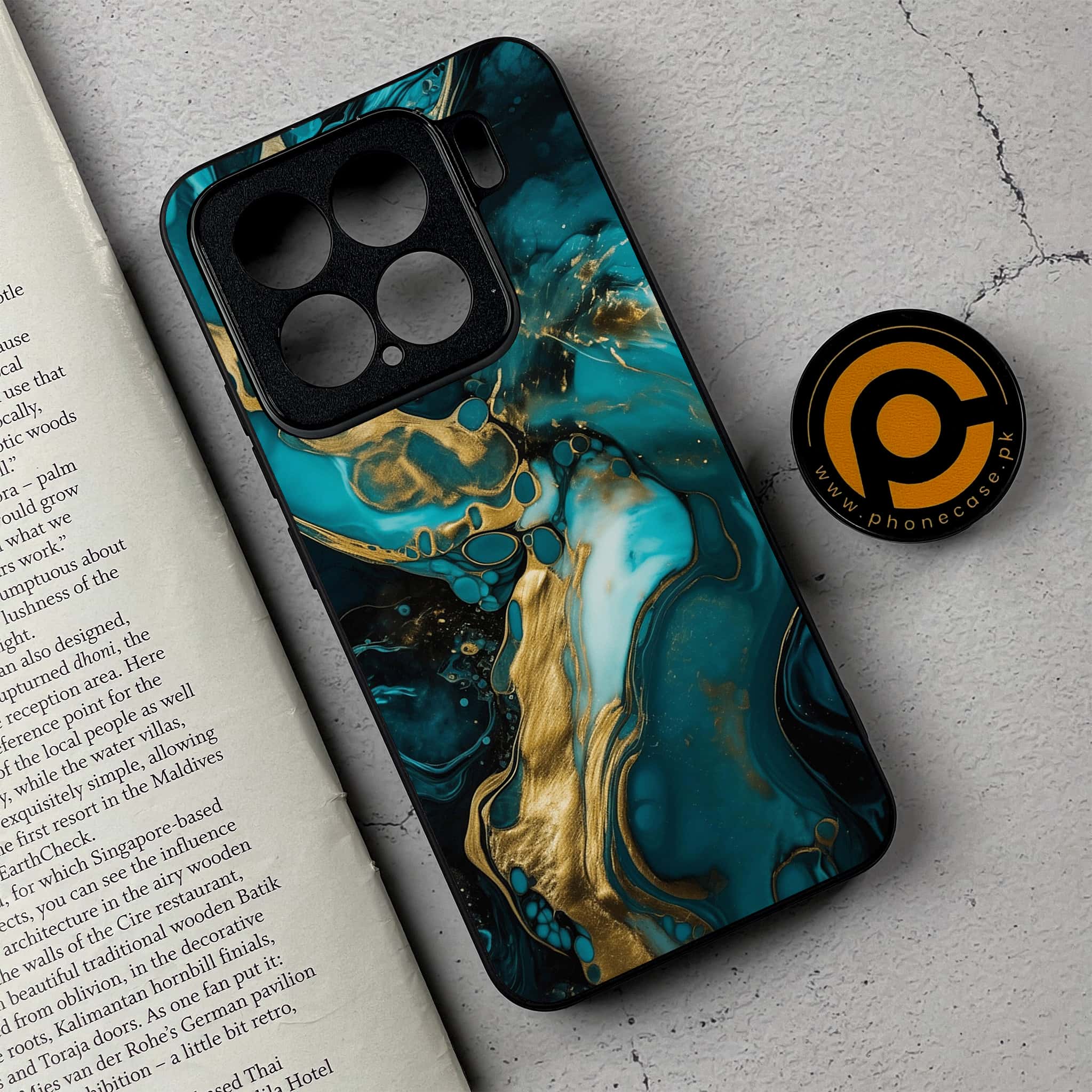 Xiaomi 15 - Liquid Marble Series - Premium Metal Printed soft Bumper shock Proof Case